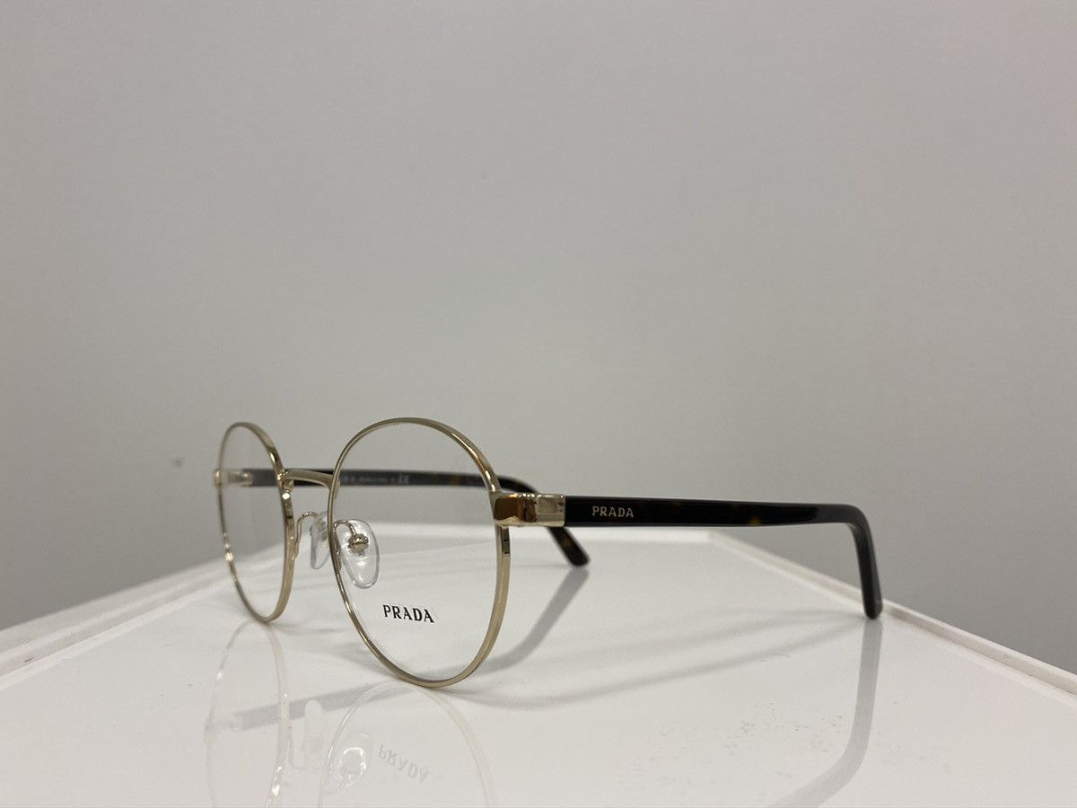 Prada × Vintage NEW Prada VPR52 Round Gold Glasses Eyeglasses Size ONE SIZE - 9 Thumbnail