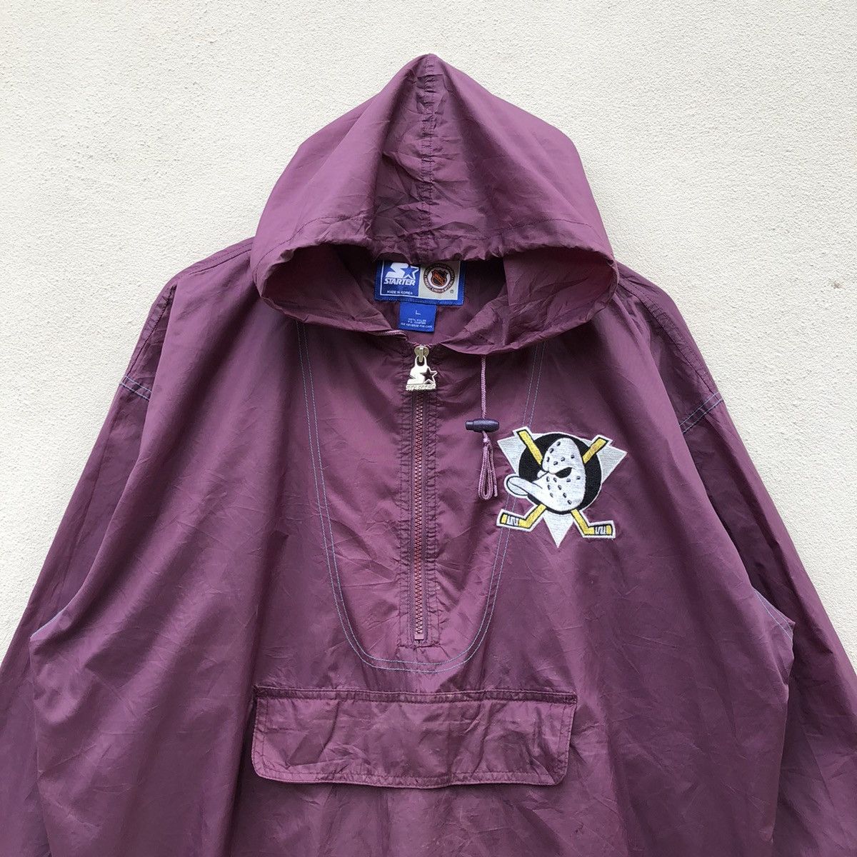 NHL × Starter × Vintage Rare🔥STARTER X MIGHTY DUCK HALF ZIPPER Windbreaker Jacket Size US L / EU 52-54 / 3 - 2 Thumbnail