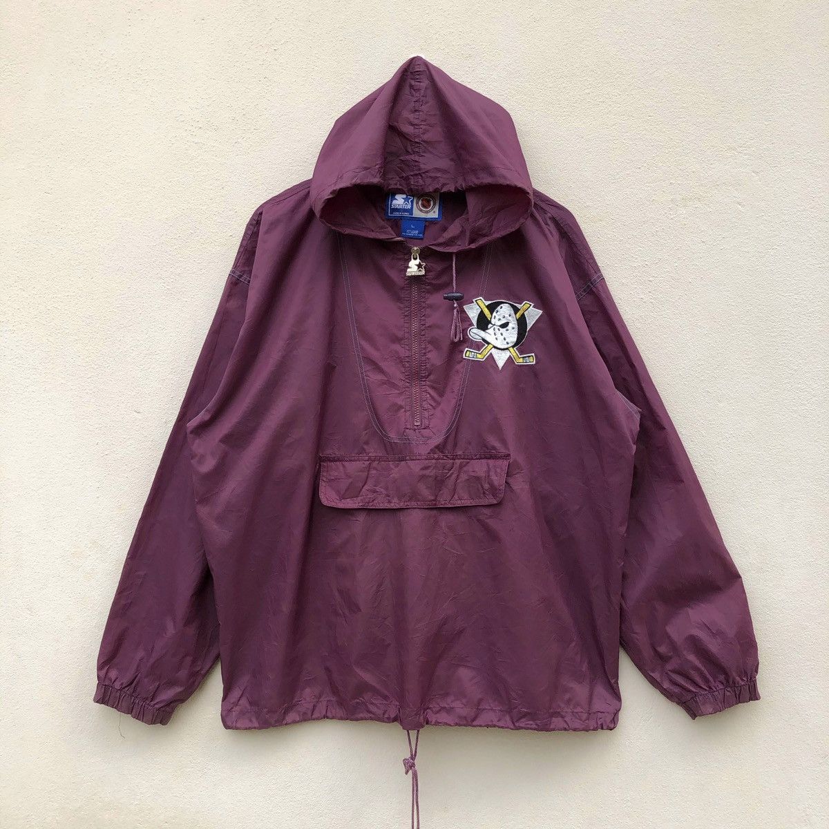 NHL × Starter × Vintage Rare🔥STARTER X MIGHTY DUCK HALF ZIPPER Windbreaker Jacket Size US L / EU 52-54 / 3 - 1 Thumbnail