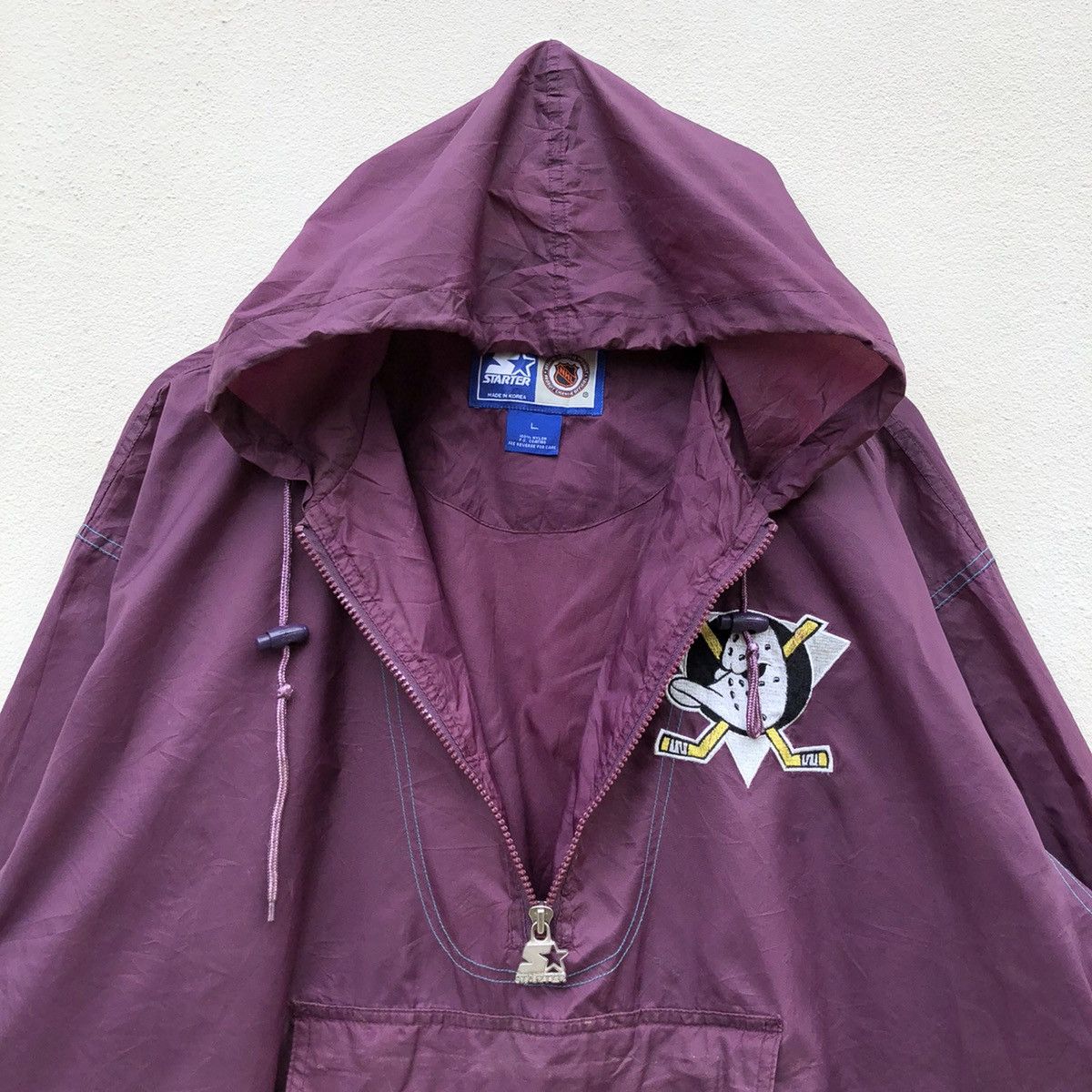 NHL × Starter × Vintage Rare🔥STARTER X MIGHTY DUCK HALF ZIPPER Windbreaker Jacket Size US L / EU 52-54 / 3 - 5 Thumbnail