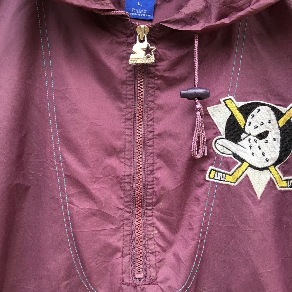 NHL × Starter × Vintage Rare🔥STARTER X MIGHTY DUCK HALF ZIPPER Windbreaker Jacket Size US L / EU 52-54 / 3 - 7 Thumbnail