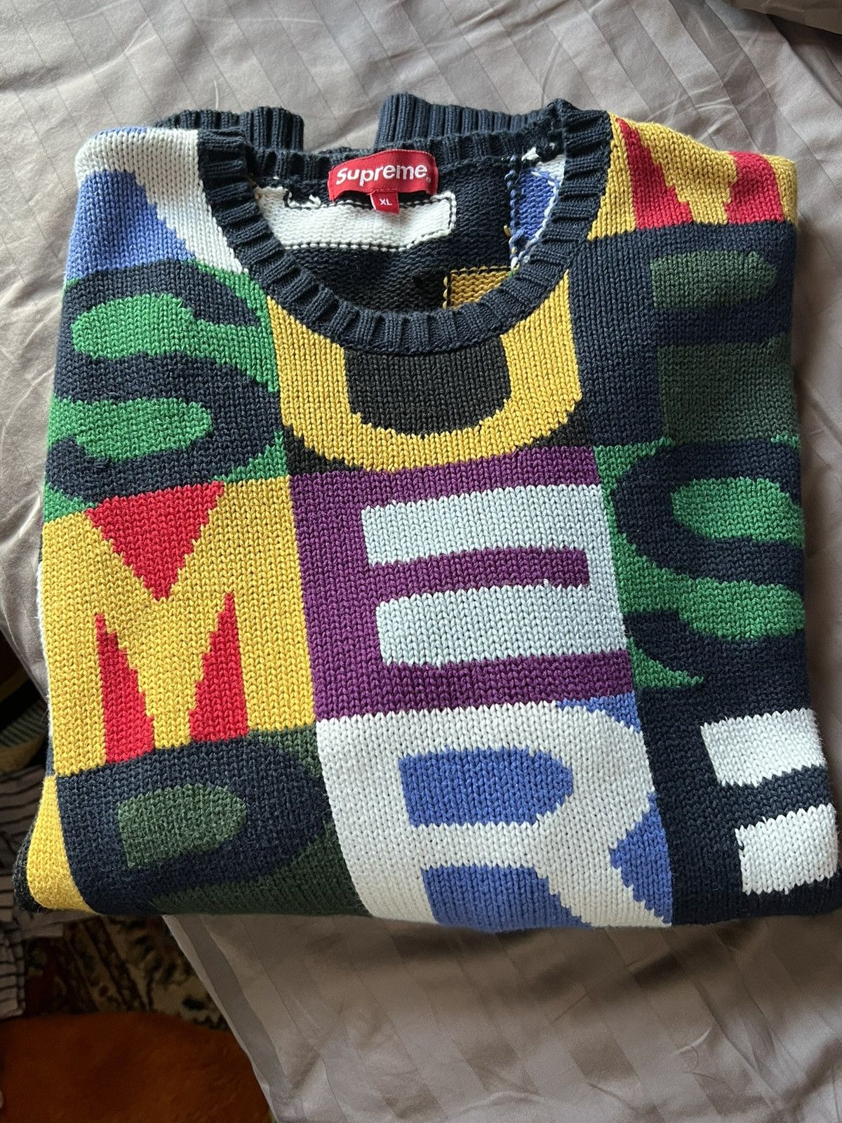 Supreme Supreme Big Letters Sweater Size US XL / EU 56 / 4 - 4 Thumbnail