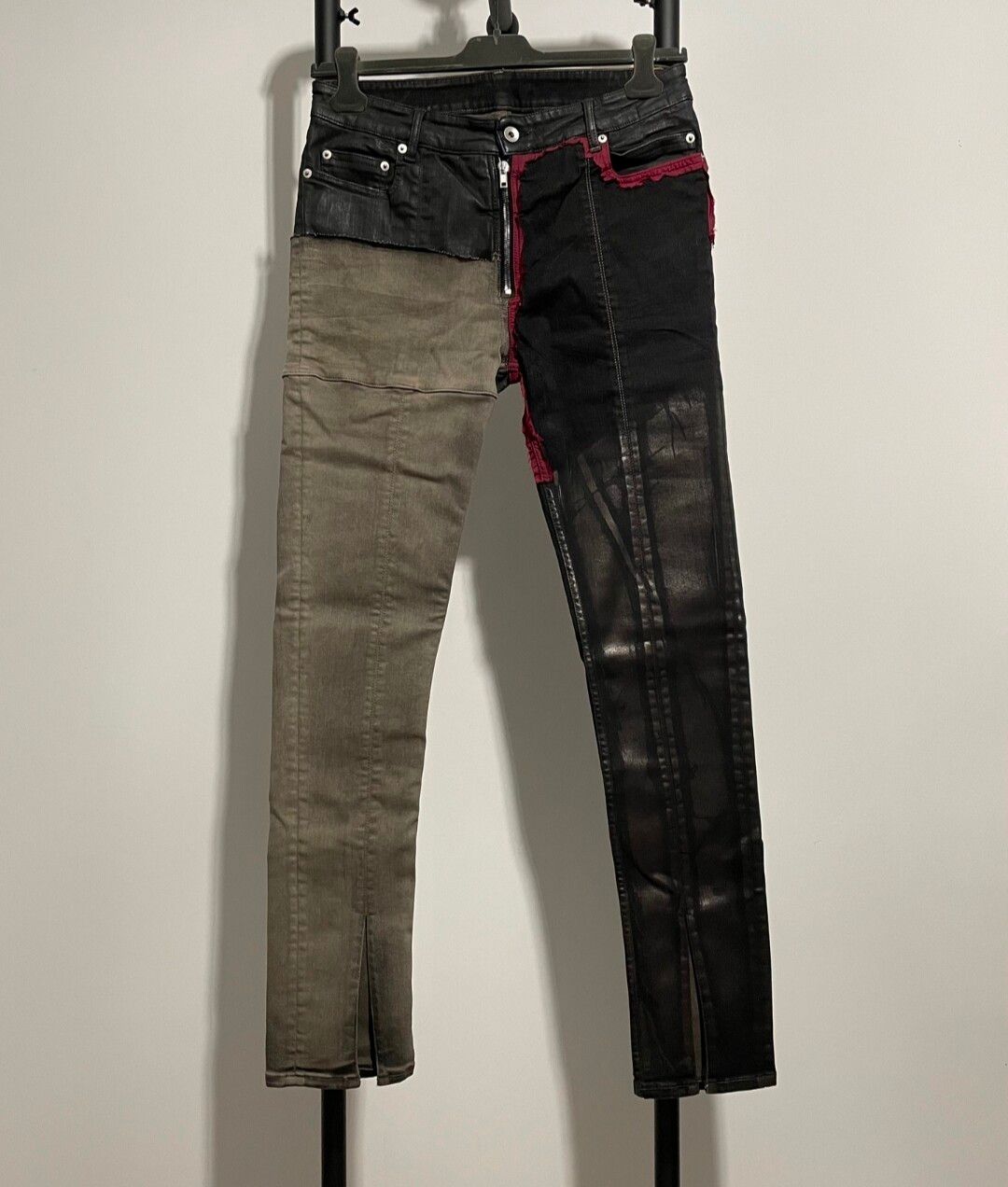 Pre-owned Rick Owens Drkshdw Colour-block Paneled Trousers In Black