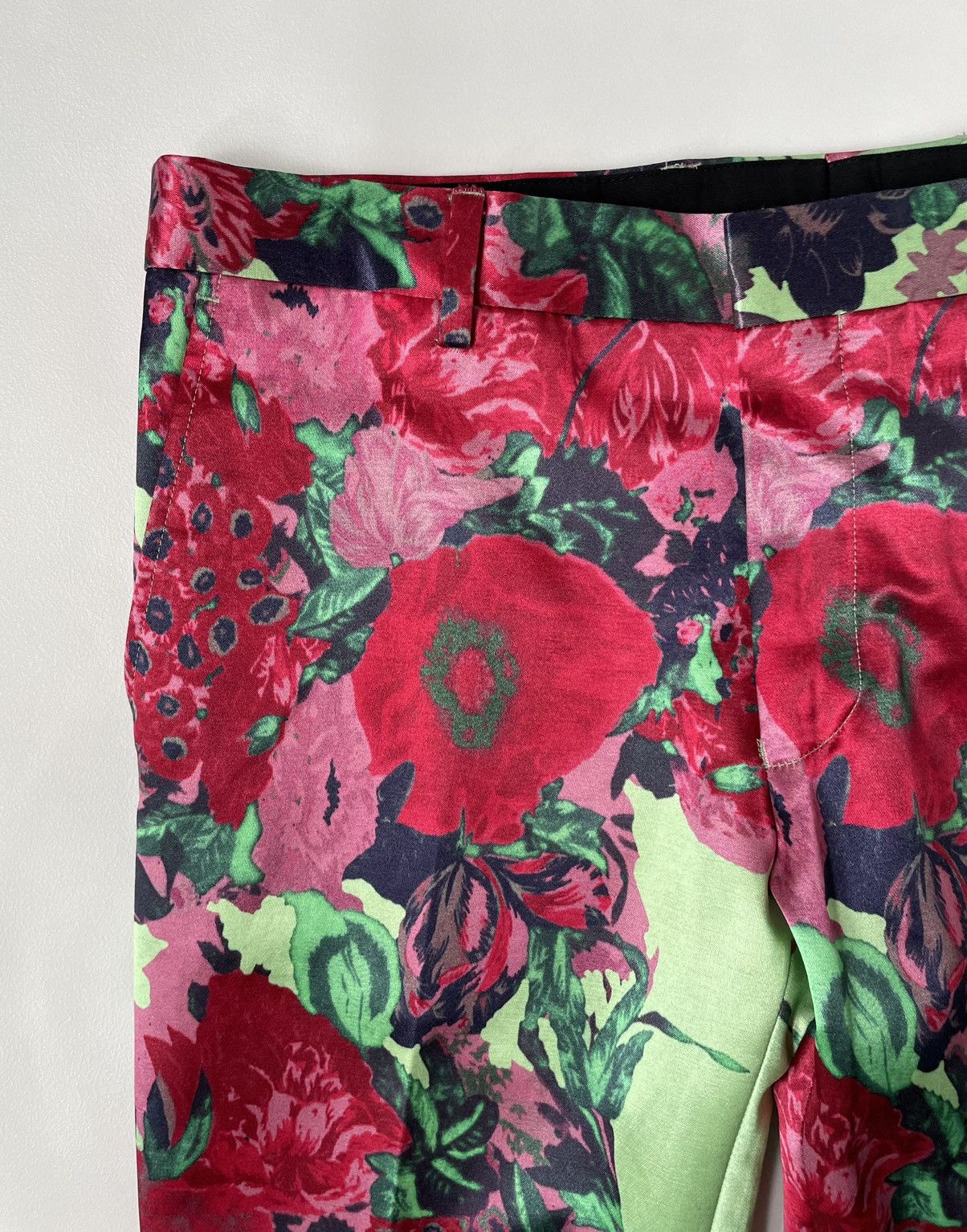 Dries Van Noten S/S 20 Neon Floral Print Satin Trousers Size US 32 / EU 48 - 5 Thumbnail