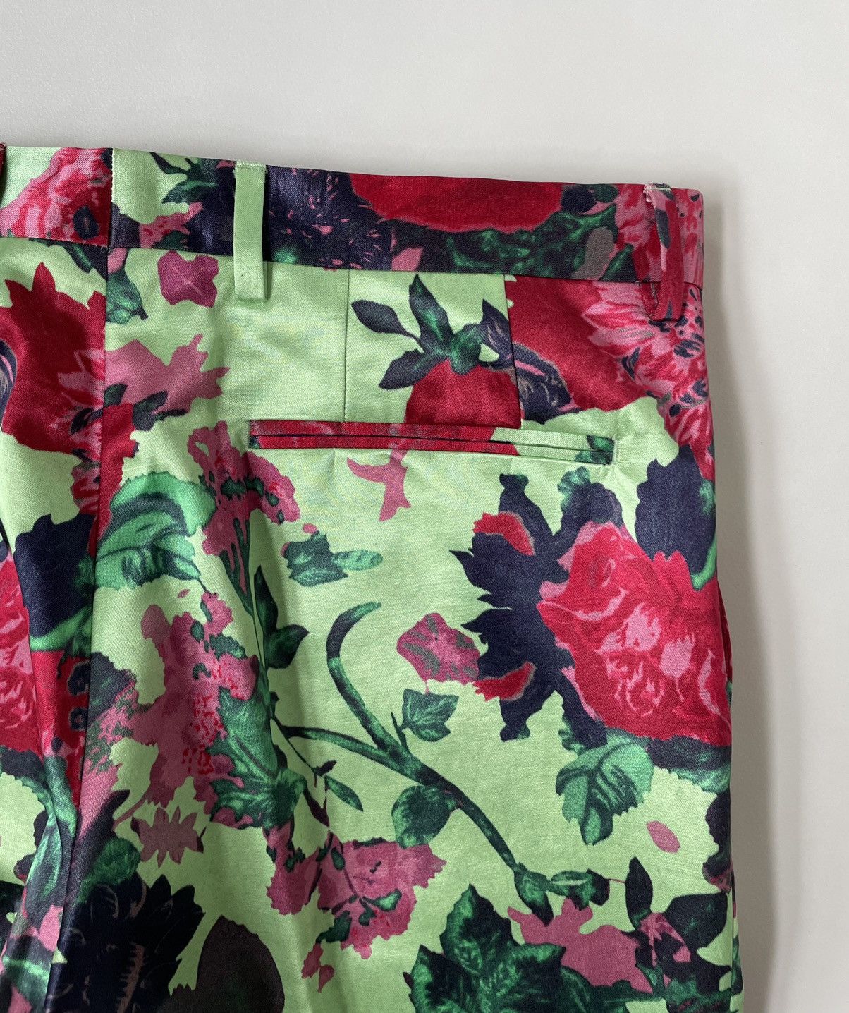 Dries Van Noten S/S 20 Neon Floral Print Satin Trousers Size US 32 / EU 48 - 11 Thumbnail