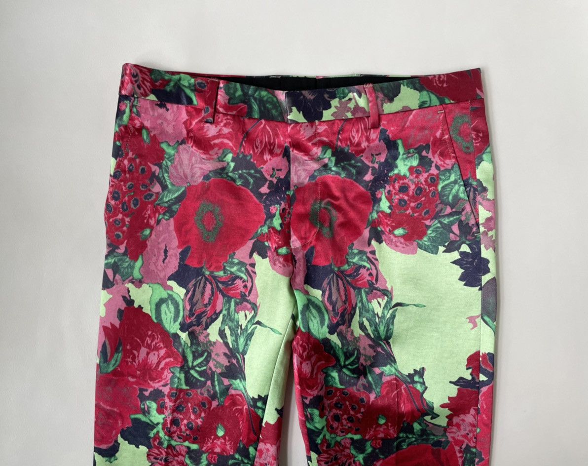 Dries Van Noten S/S 20 Neon Floral Print Satin Trousers Size US 32 / EU 48 - 2 Thumbnail