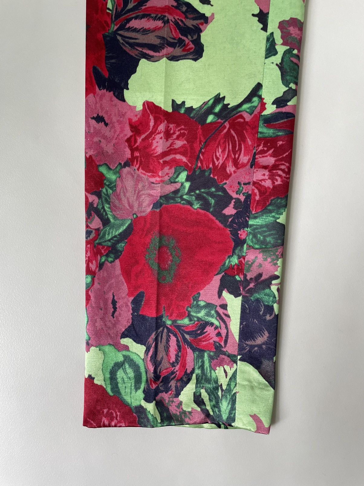Dries Van Noten S/S 20 Neon Floral Print Satin Trousers Size US 32 / EU 48 - 7 Thumbnail