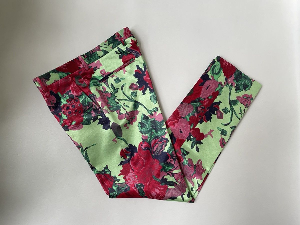 Dries Van Noten S/S 20 Neon Floral Print Satin Trousers Size US 32 / EU 48 - 8 Thumbnail