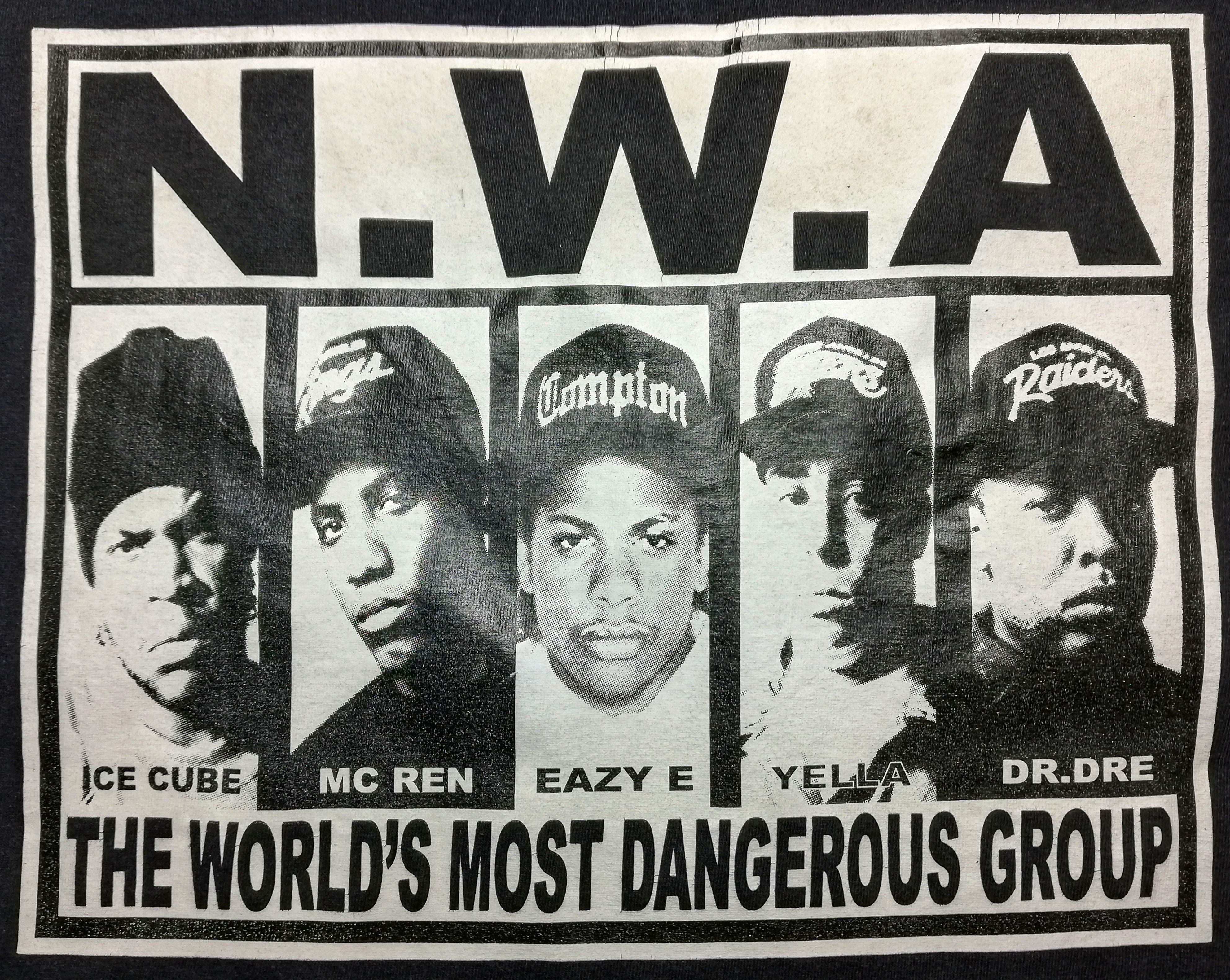 Band Tees × Rap Tees × Vintage 🔥90's Band Tees N.W.A Faded Black Hip Hop Tshirts Cotton🔥 Size US M / EU 48-50 / 2 - 4 Thumbnail