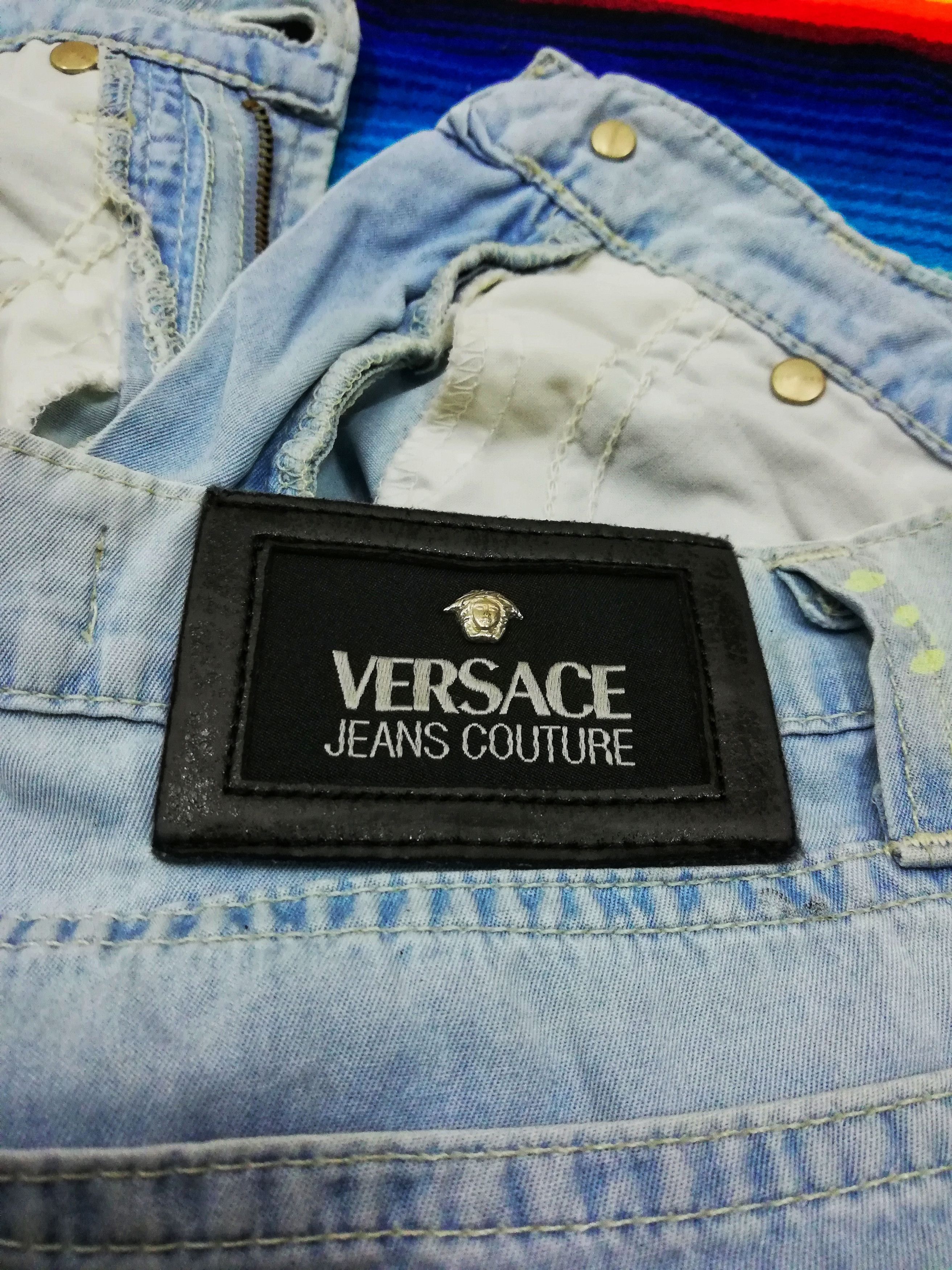 Versace × Versace Jeans Couture 🔥Versace Jeans Couture Floral Painted Straight Cut Pants🔥 Size US 27 - 15 Thumbnail