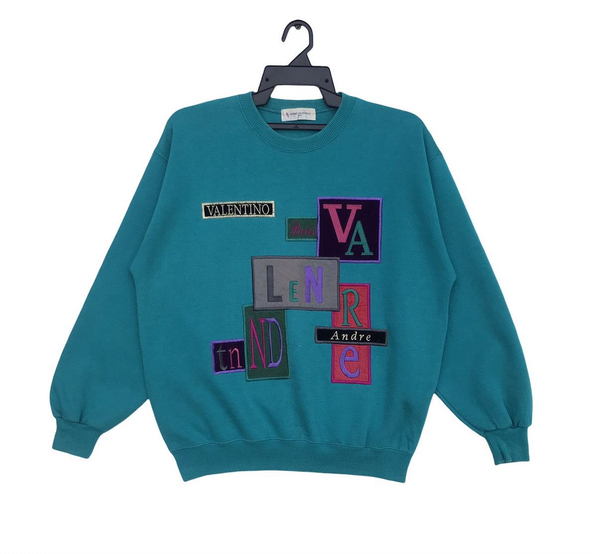 Vintage Designer Andre Valentino Paris Embroidery Logo Sweatshirt Size US M / EU 48-50 / 2 - 1 Thumbnail