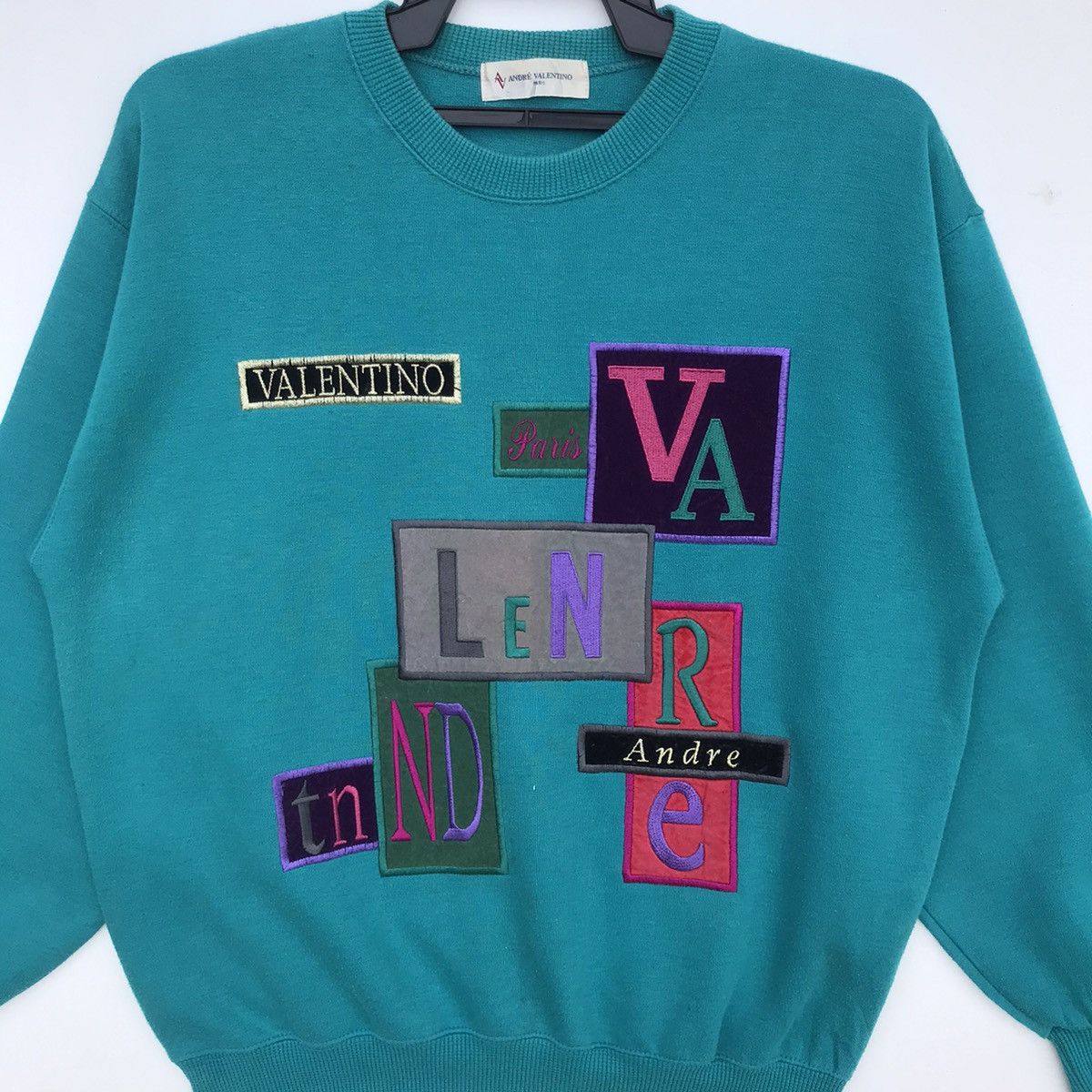 Vintage Designer Andre Valentino Paris Embroidery Logo Sweatshirt Size US M / EU 48-50 / 2 - 3 Thumbnail