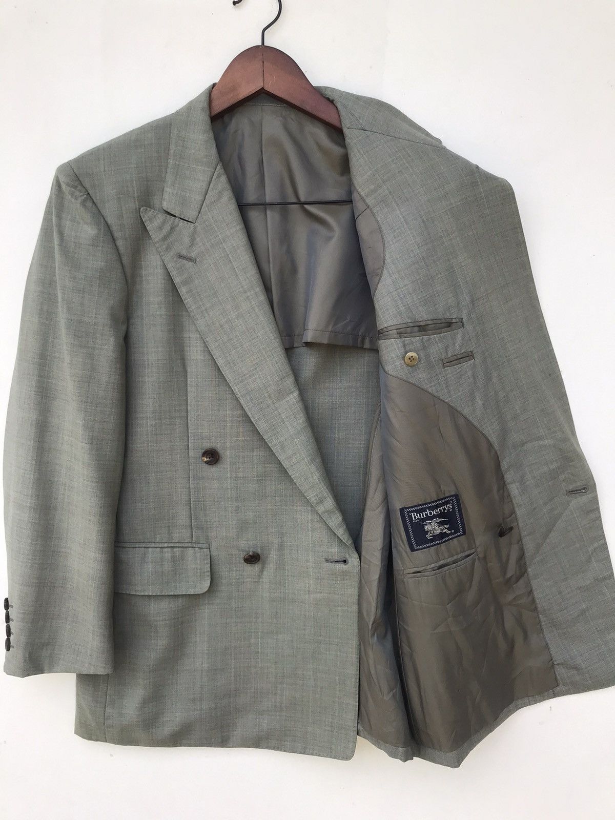 Burberry Vintage Burberry Double Breasted Suit Jacket Size US M / EU 48-50 / 2 - 5 Thumbnail