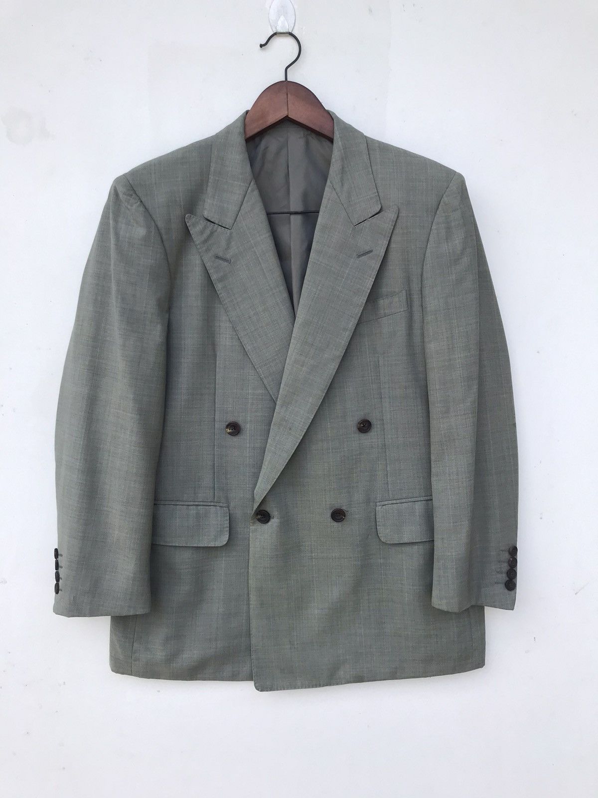 Burberry Vintage Burberry Double Breasted Suit Jacket Size US M / EU 48-50 / 2 - 1 Thumbnail