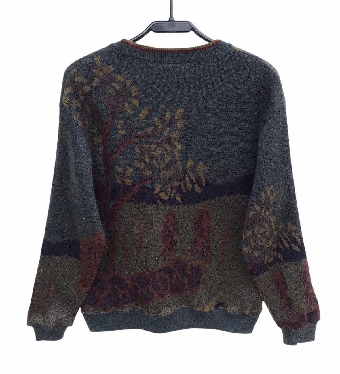 Lindbergh × Vintage Rare Lindbergh Japan Knit Sweater - Vintage Hunting Scene Size US S / EU 44-46 / 1 - 4 Thumbnail