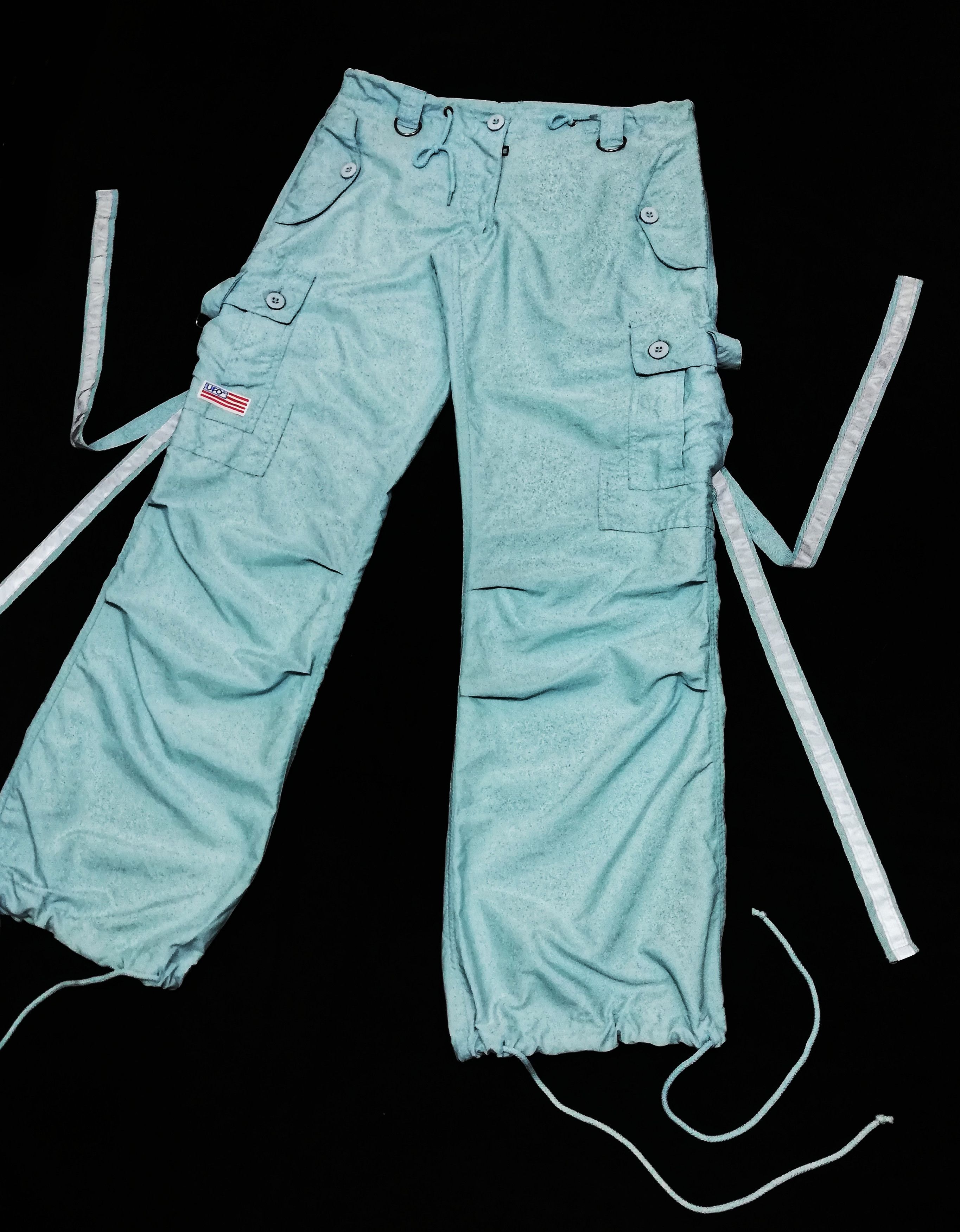 Japanese Brand 🔥UFO Japanese Cargo Drawstring Bondage Parachute Pants🔥 Size US 29 - 4 Thumbnail