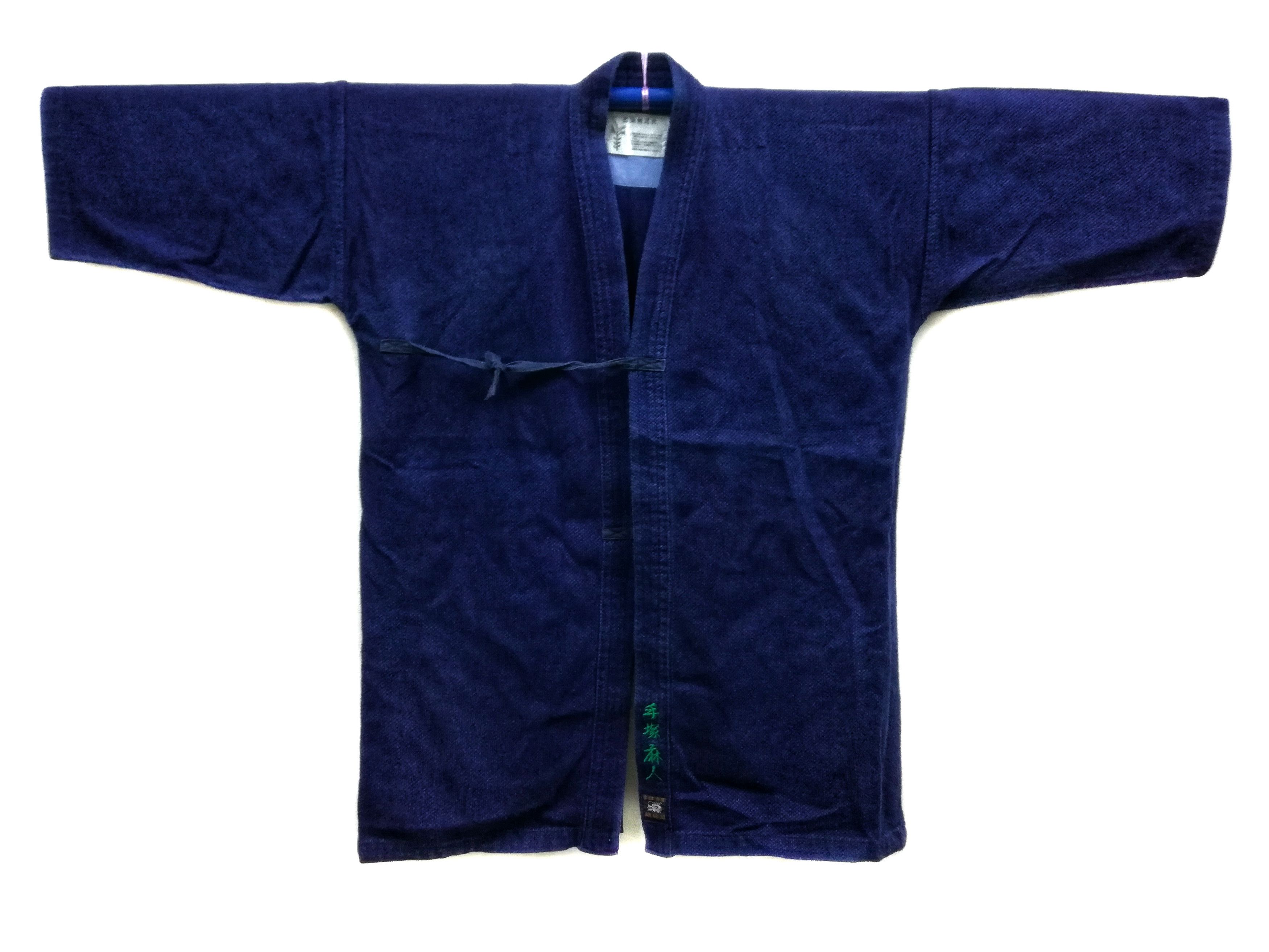 image of Art Comes First x Indigo Design Style Kapital Dyed Woven Cotton Drawstrings Kimono in Indigo (Size 