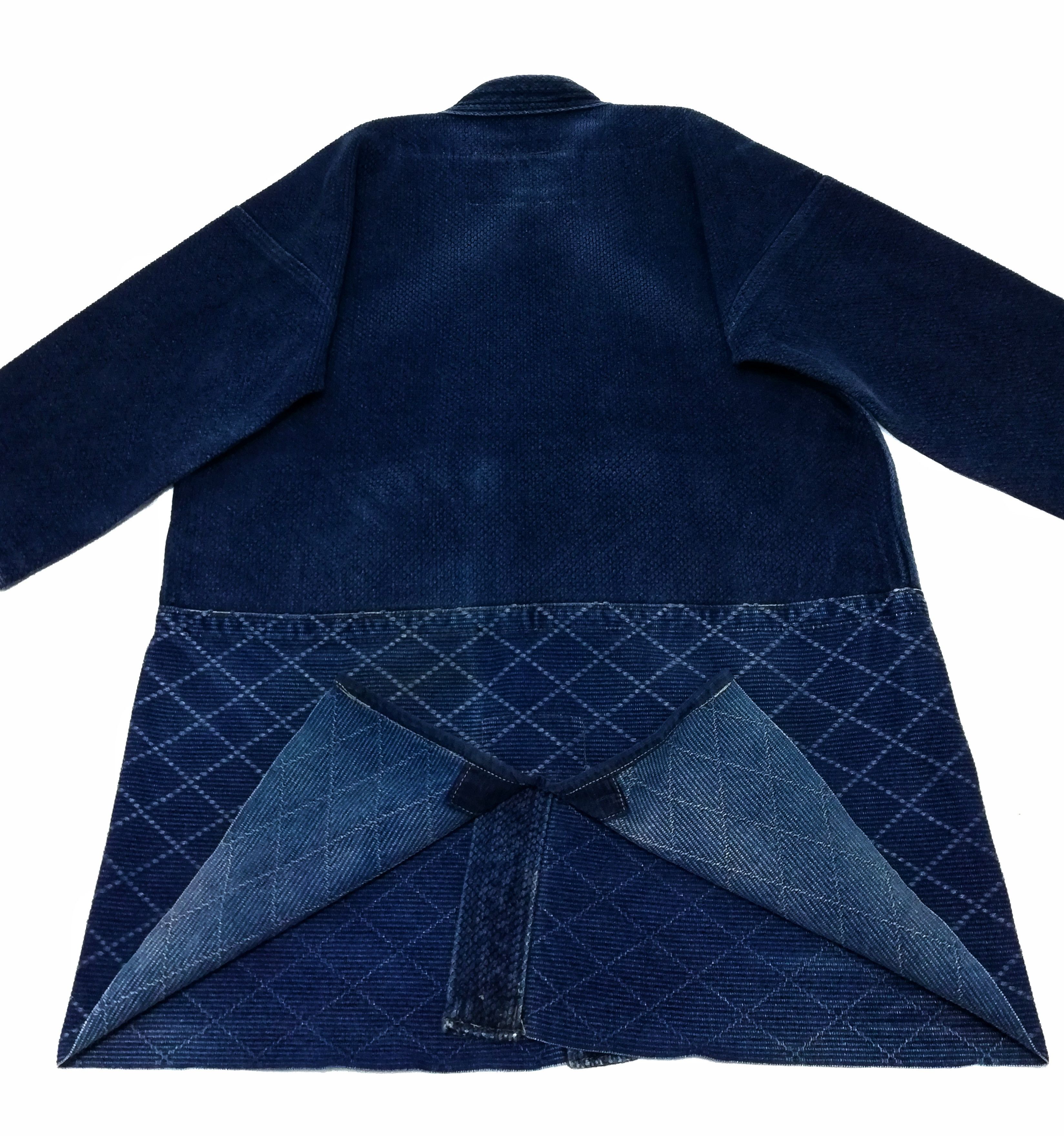 Indigo × Japanese Brand 🔥Dyed Sashiko Noragi Kimono Style Visvim Design Cotton🔥 Size US L / EU 52-54 / 3 - 13 Thumbnail