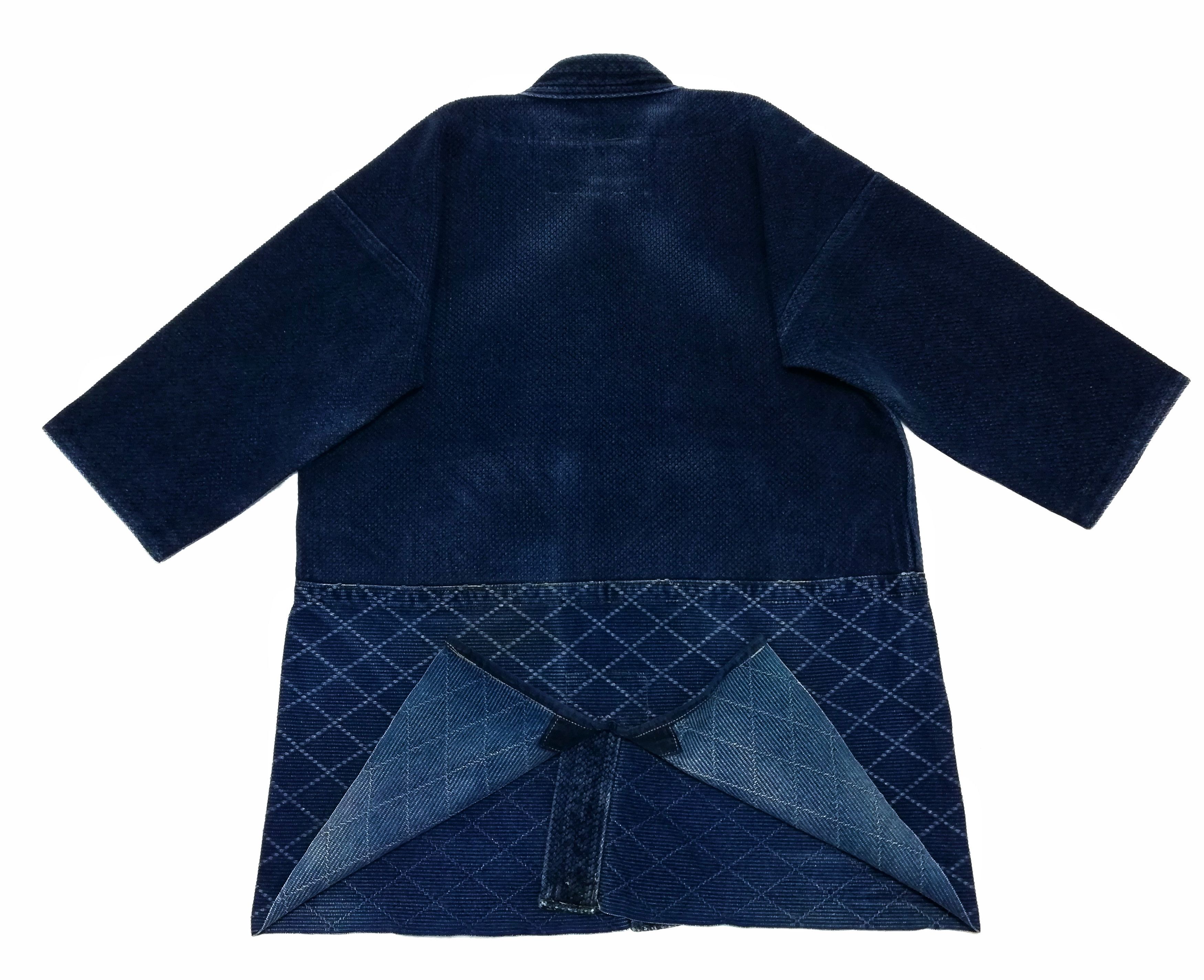 Indigo × Japanese Brand 🔥Dyed Sashiko Noragi Kimono Style Visvim Design Cotton🔥 Size US L / EU 52-54 / 3 - 12 Thumbnail