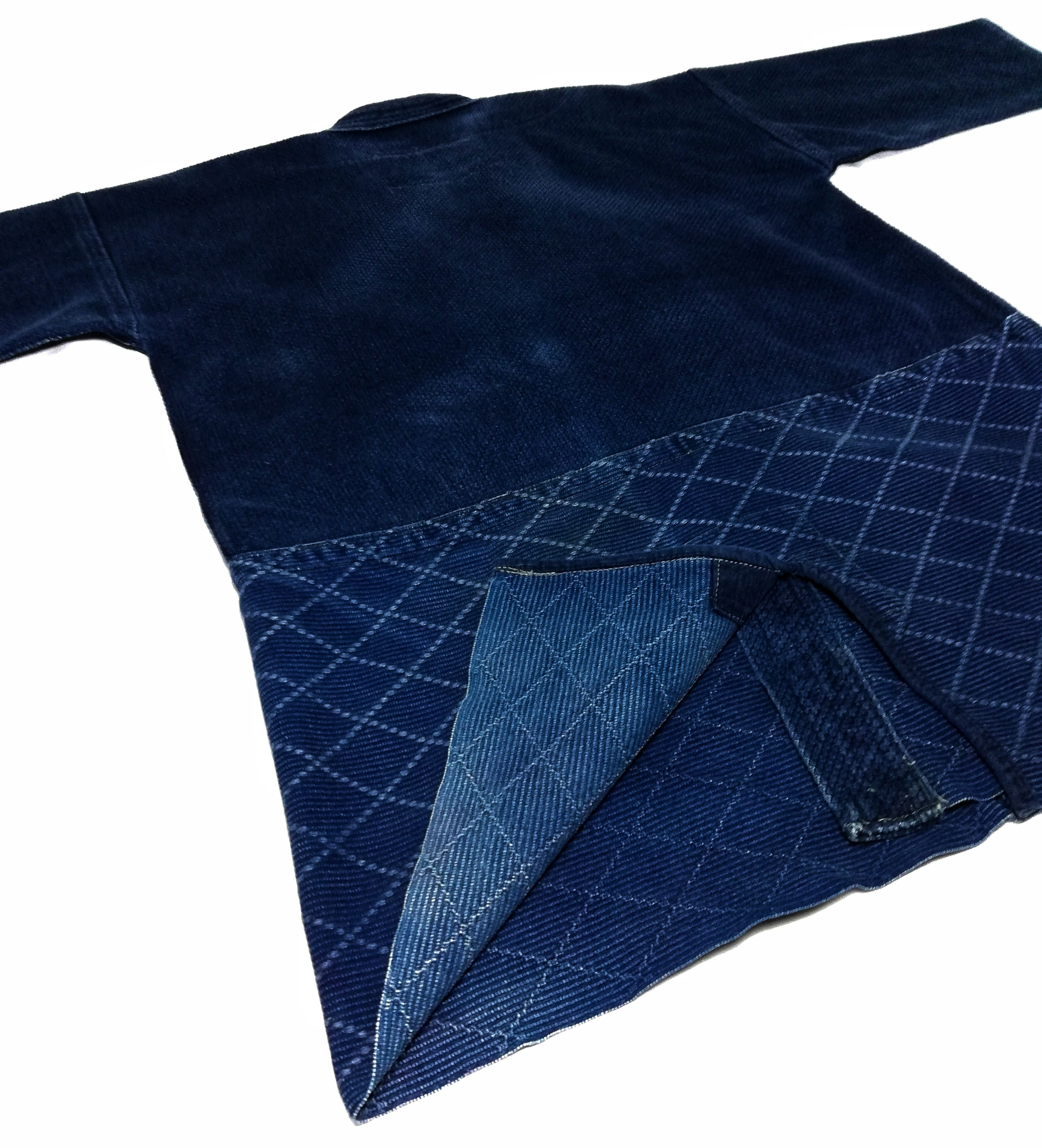 Indigo × Japanese Brand 🔥Dyed Sashiko Noragi Kimono Style Visvim Design Cotton🔥 Size US L / EU 52-54 / 3 - 14 Thumbnail