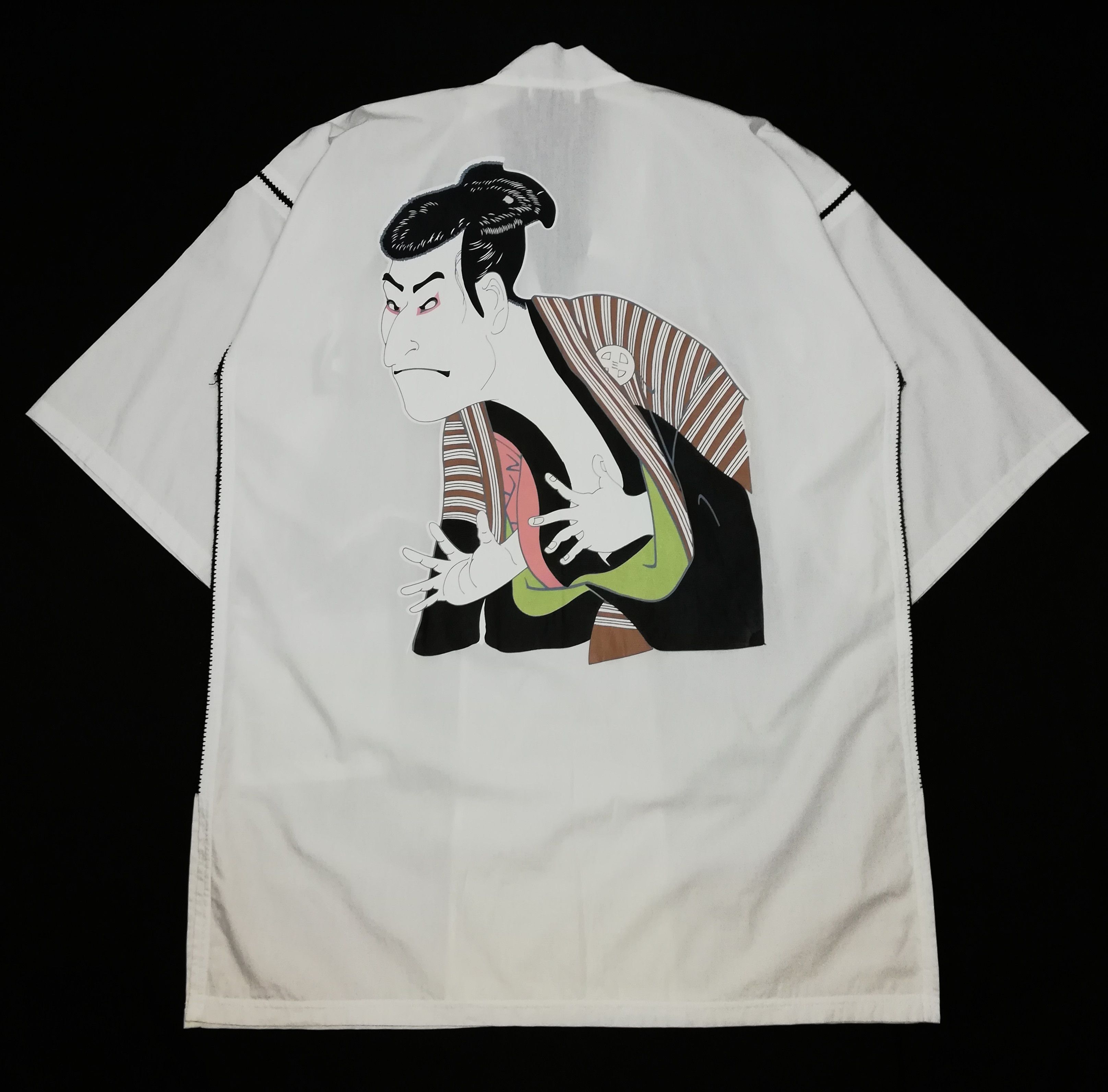 image of 1 Of 1 x Art Comes First Summer Stunning 80's Sanjuro Traditional Wear Kimono in White (Size Medium