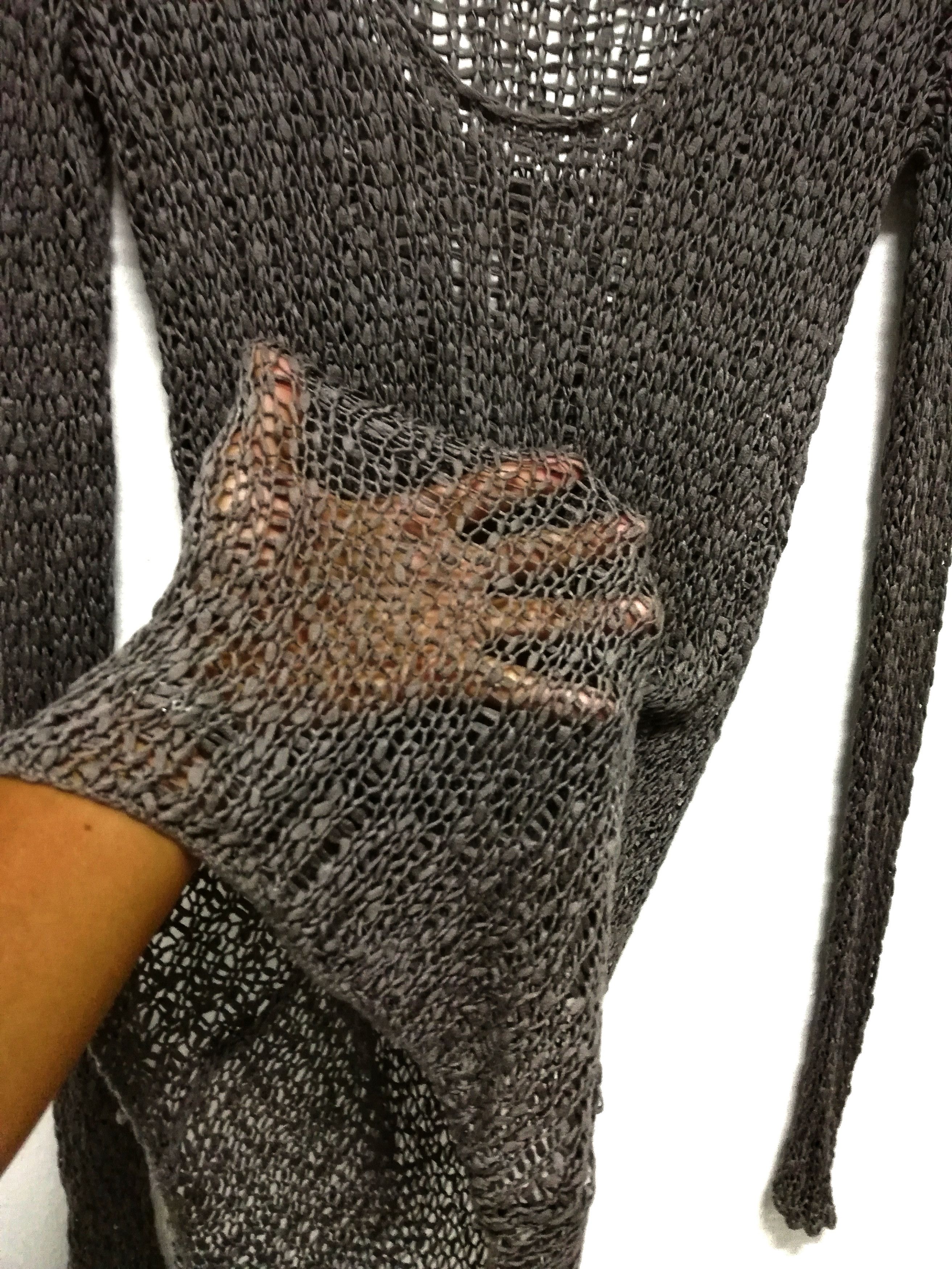 Helmut Lang 🔥Transparent Paper Seditionaries Mesh / Net Ls Shirts🔥 Size US M / EU 48-50 / 2 - 4 Thumbnail