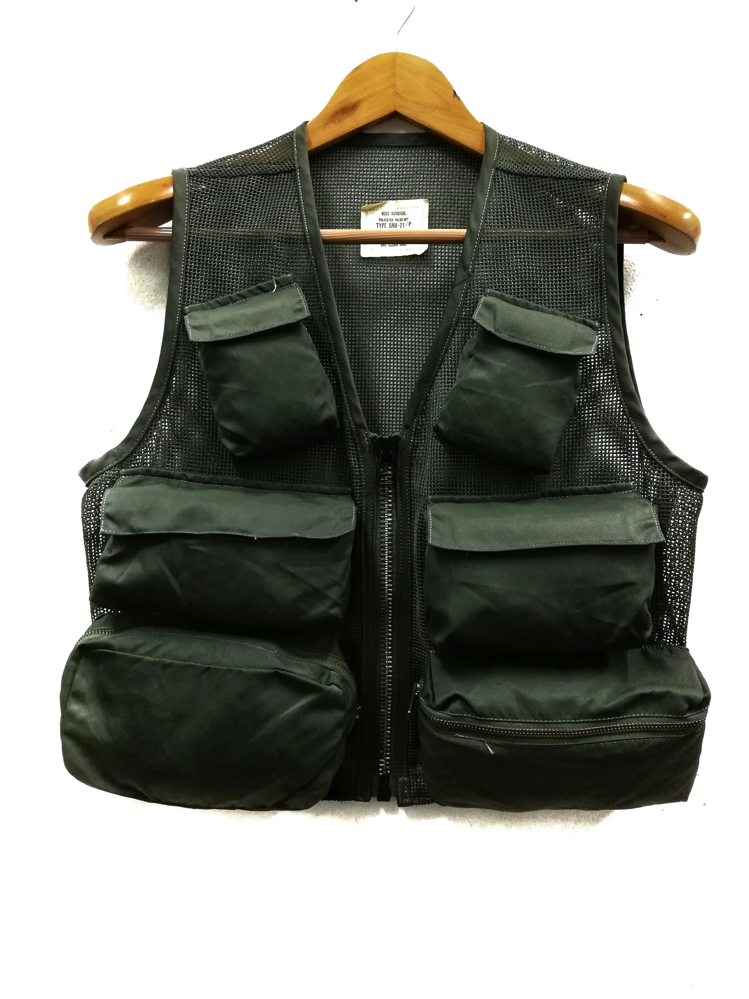 image of Made In USA x Military Sru - 21/p Tactical Utility Multi Pocket Vest Survival in Army Green (Size M