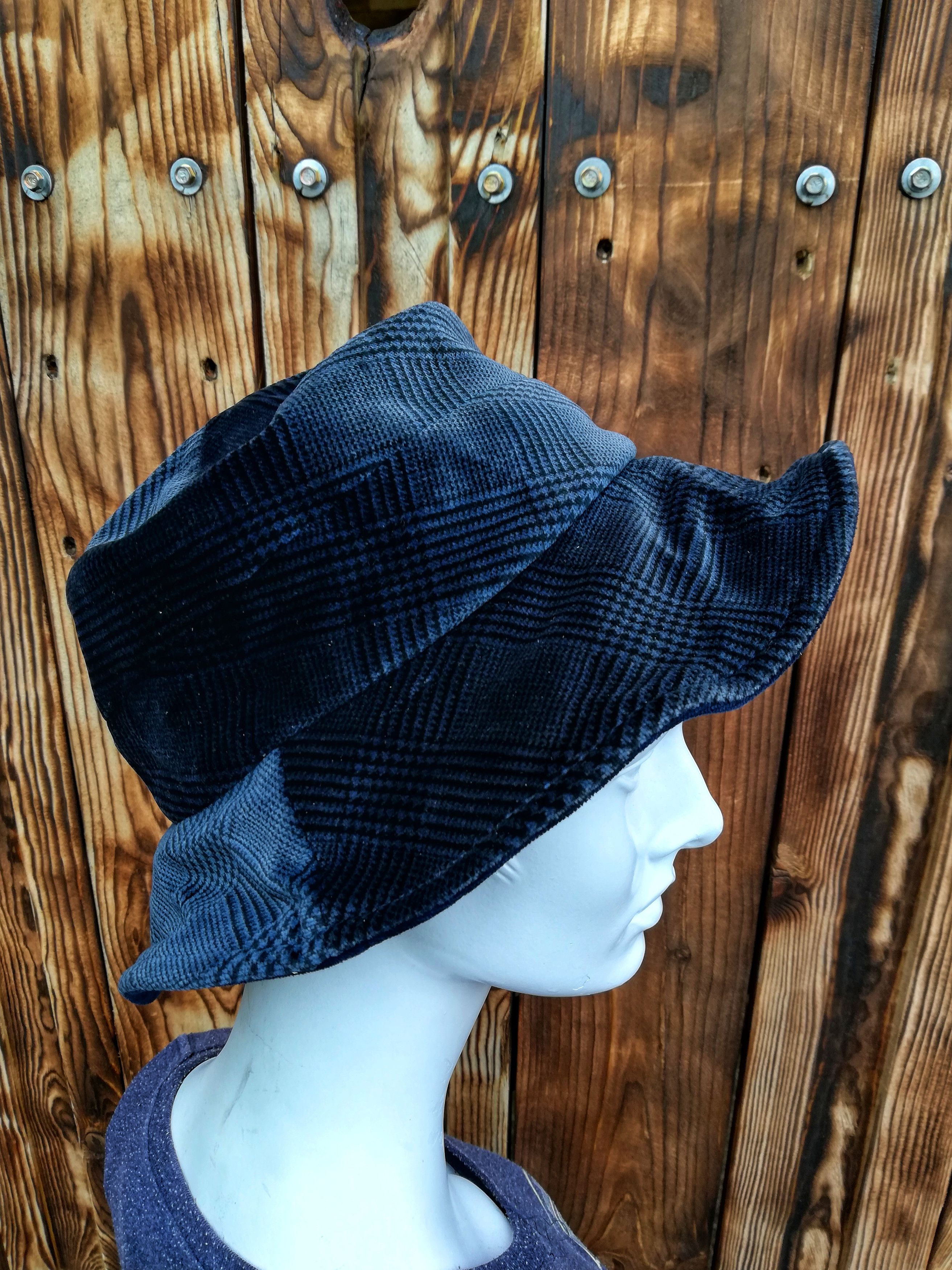 Japanese Brand 🔥Comme Ca Du Mode Chapaau Niedieck Velvet Tartan Bucket Size ONE SIZE - 5 Thumbnail
