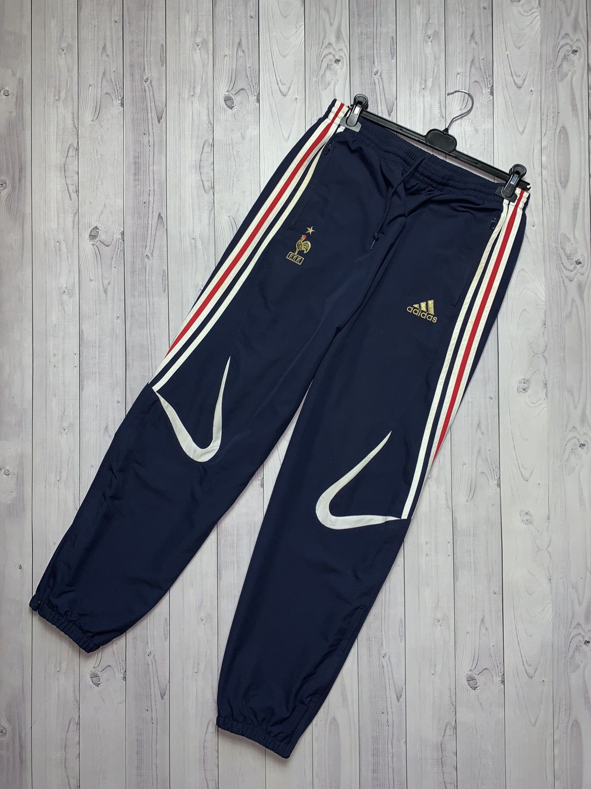 Adidas × Vintage Vintage France soccer joggers adidas pants size L rare Size US 34 / EU 50 - 1 Thumbnail