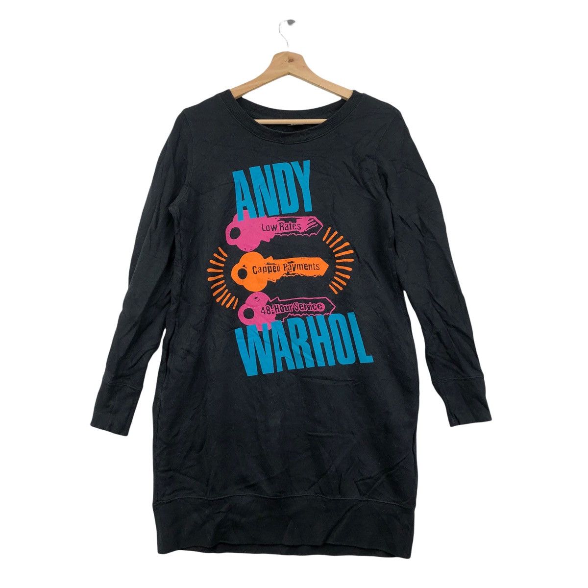 Vtg ANDY WARHOL Pop Art Low Rate Capitalism Sweatshirt