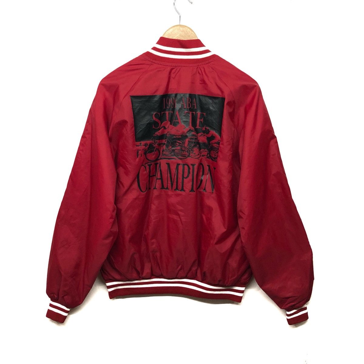 image of Vintage Bmx Jacket 91 Aba Washington State Championship in Red, Men's (Size XL)