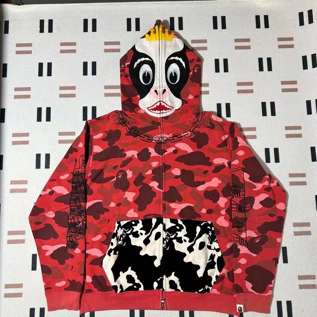 Bape 15TH ANNIV. COLOR CAMO COW FULL ZIP HOODIE | Grailed