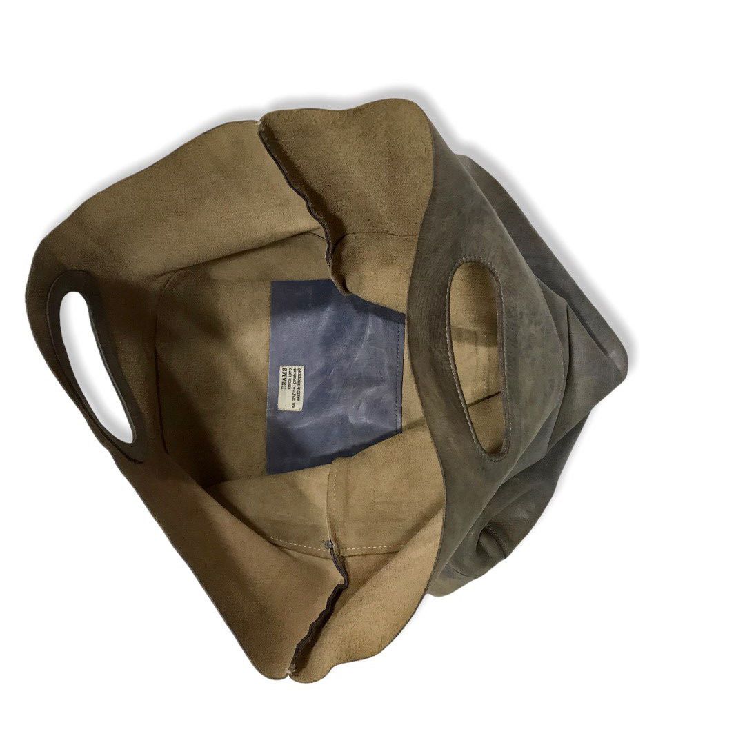Beams Plus Leather Tote Bag in White, Men's