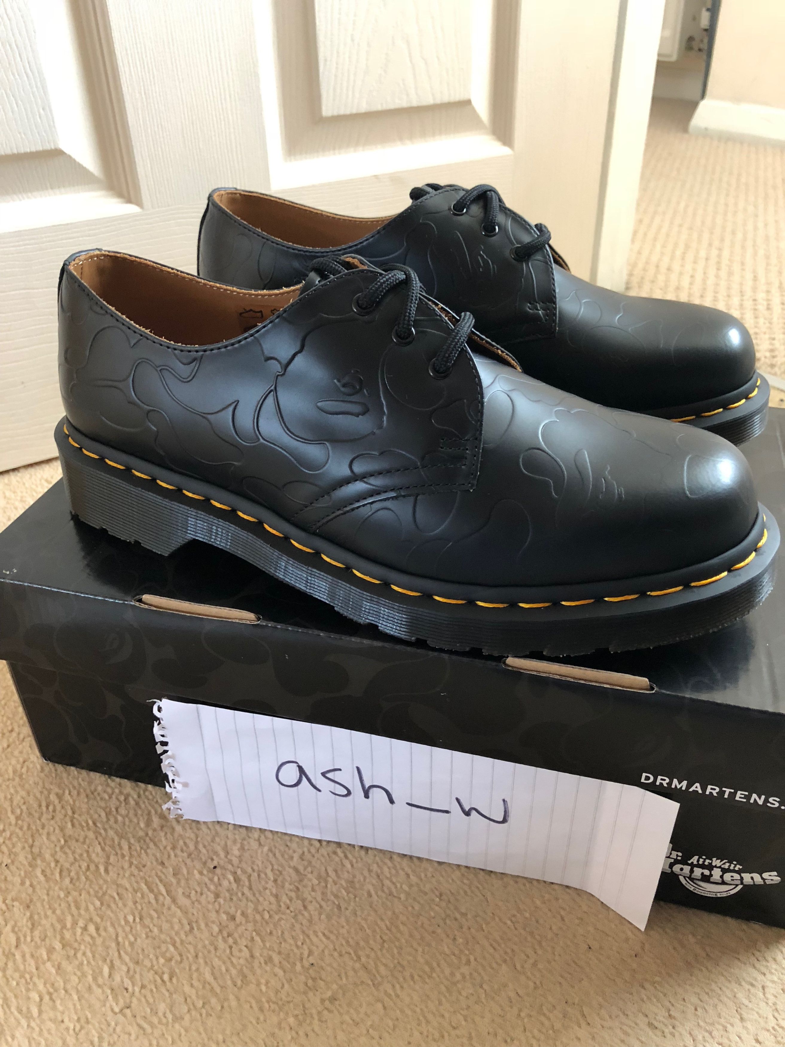 Bape Dr. Martens x Bape Emboss Camo 1461 3-eye Shoe Black