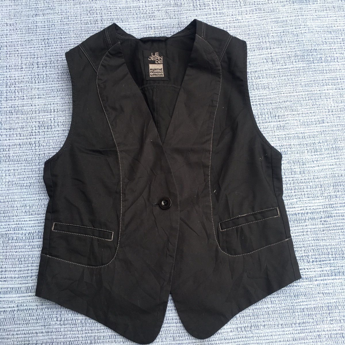 image of Marithe Francois Girbaud Black Vest, Women's (Size Medium)