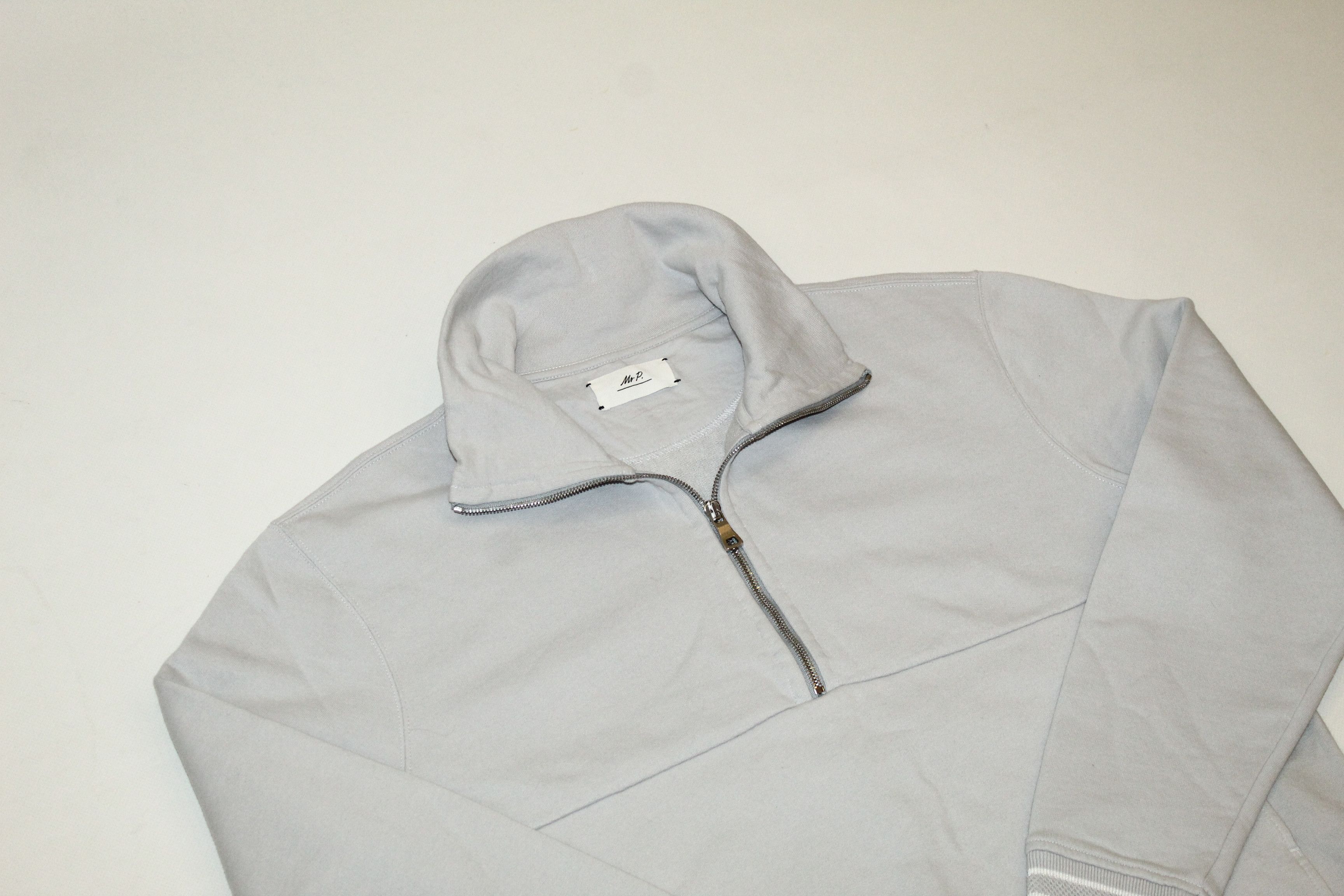 Mr P. Mr P. Loopback Cotton-Jersey Half-Zip Sweats Leather Trim Size US XL / EU 56 / 4 - 4 Thumbnail