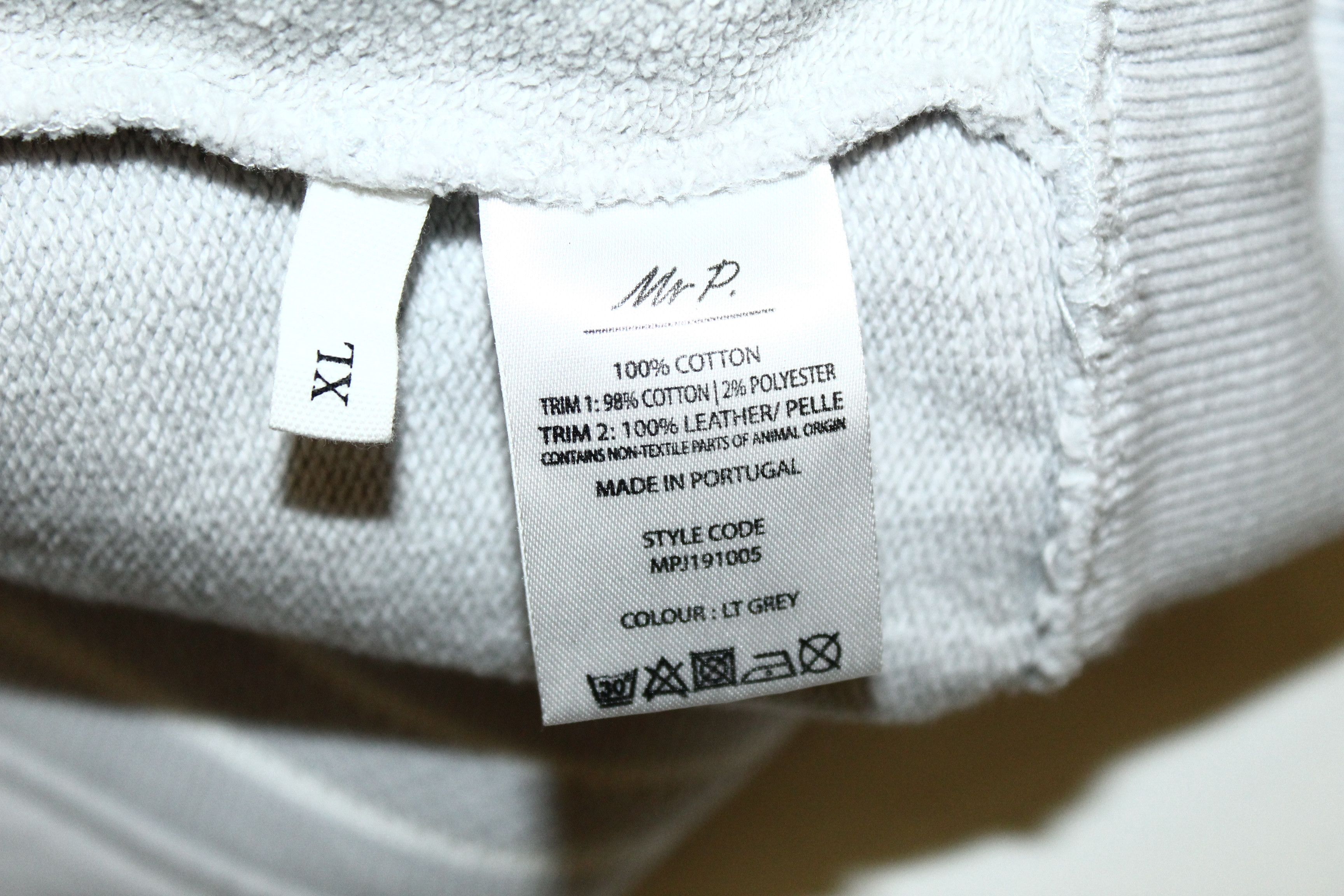 Mr P. Mr P. Loopback Cotton-Jersey Half-Zip Sweats Leather Trim Size US XL / EU 56 / 4 - 7 Thumbnail