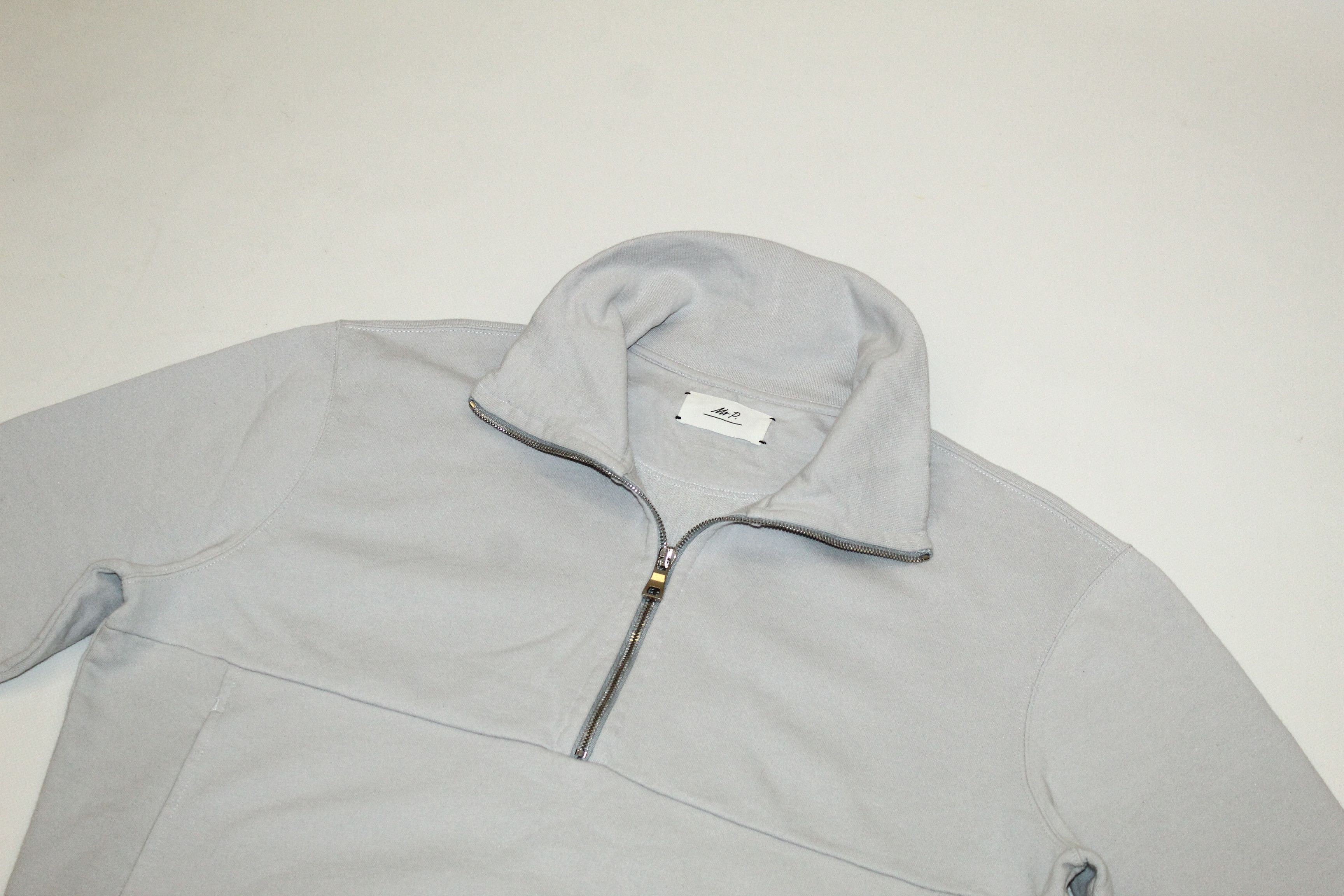 Mr P. Mr P. Loopback Cotton-Jersey Half-Zip Sweats Leather Trim Size US XL / EU 56 / 4 - 3 Thumbnail