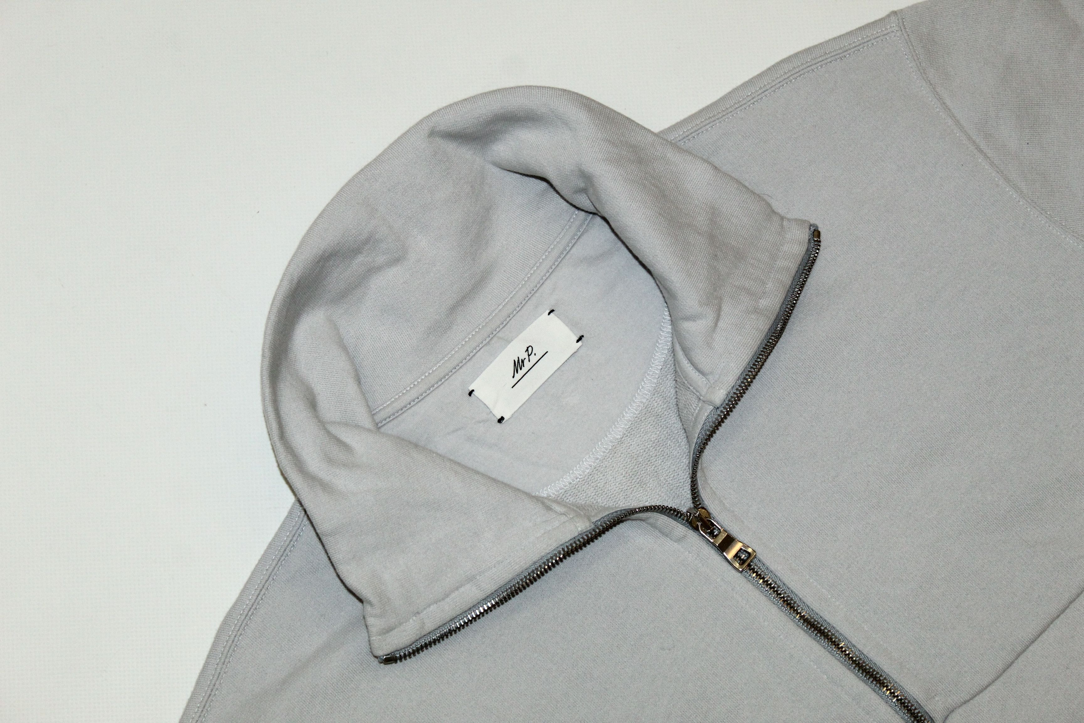 Mr P. Mr P. Loopback Cotton-Jersey Half-Zip Sweats Leather Trim Size US XL / EU 56 / 4 - 5 Thumbnail