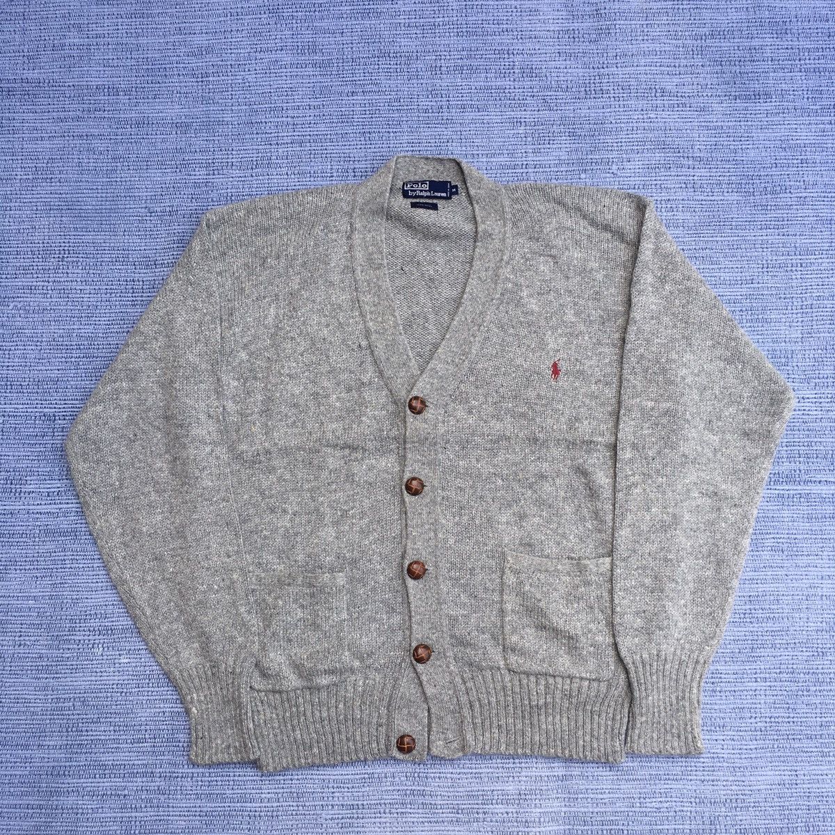 Polo Ralph Lauren grey knit cardigan Size US L / EU 52-54 / 3 - 1 Thumbnail