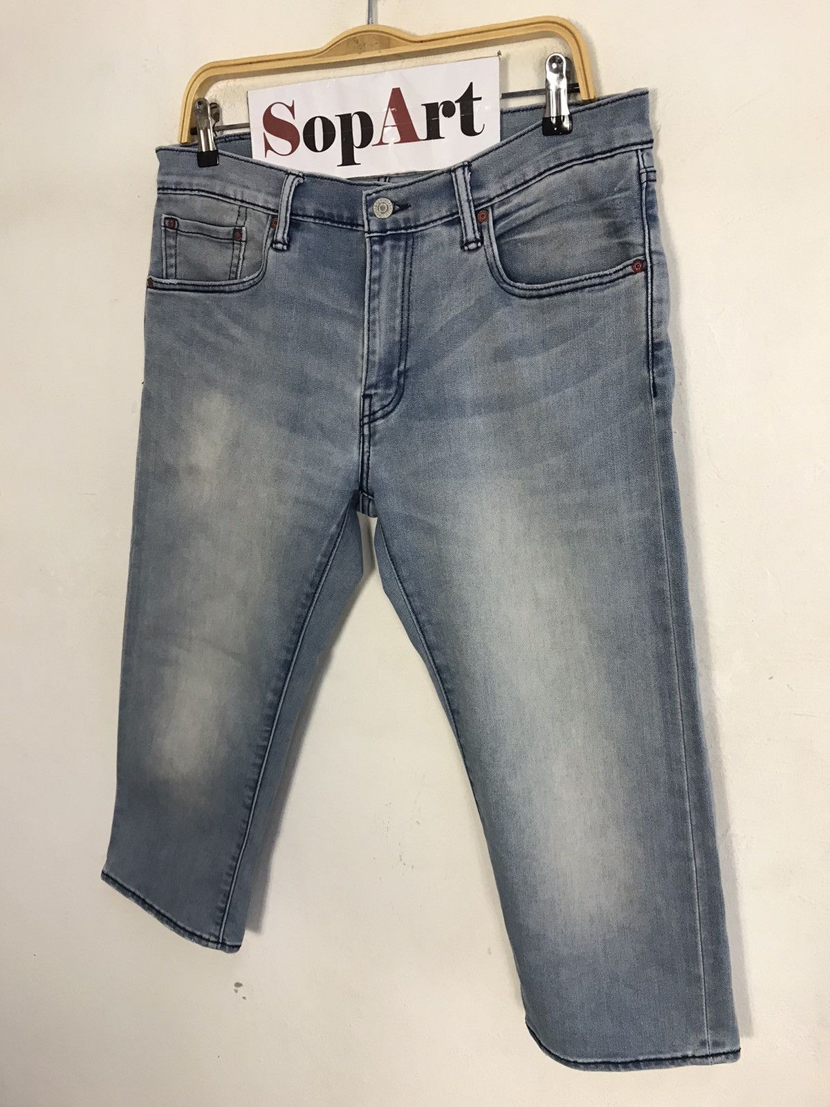 Levi's × Vintage Vintage Levis Short Pants Light Wash Distressed Style Size US 34 / EU 50 - 4 Thumbnail