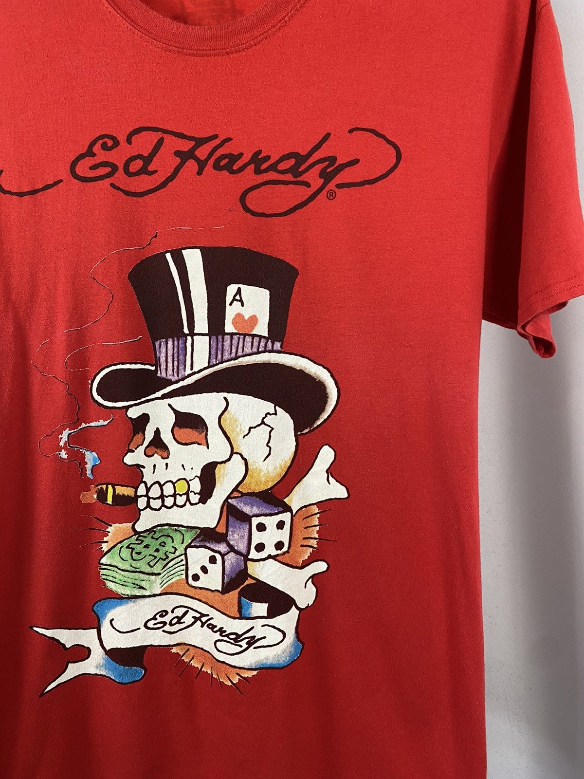 Ed Hardy Ed Hardy big logo red T-shirts size XL Size US XL / EU 56 / 4 - 3 Thumbnail