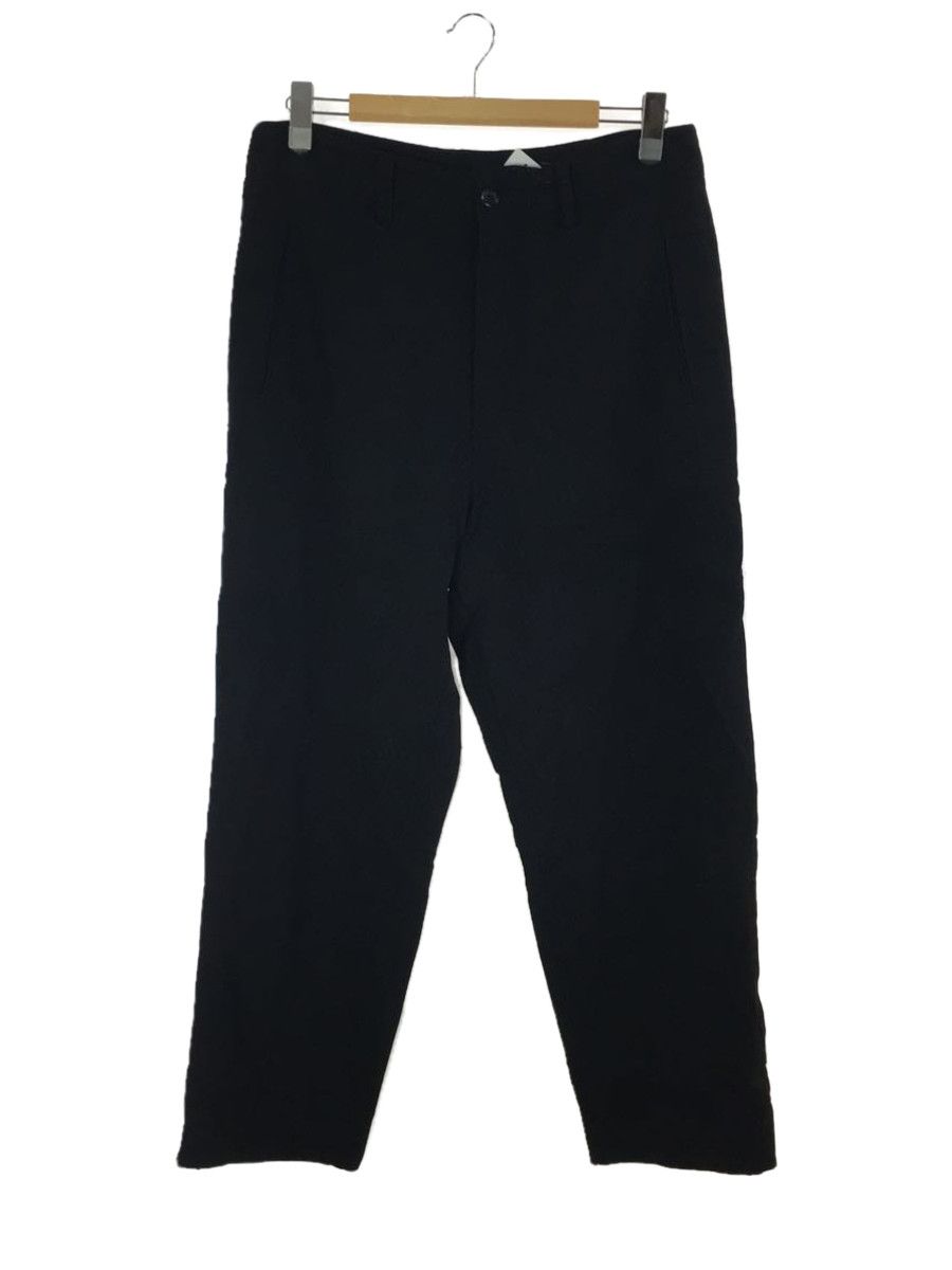 Cropped Pants Black Quilting Wool Zip Fly
