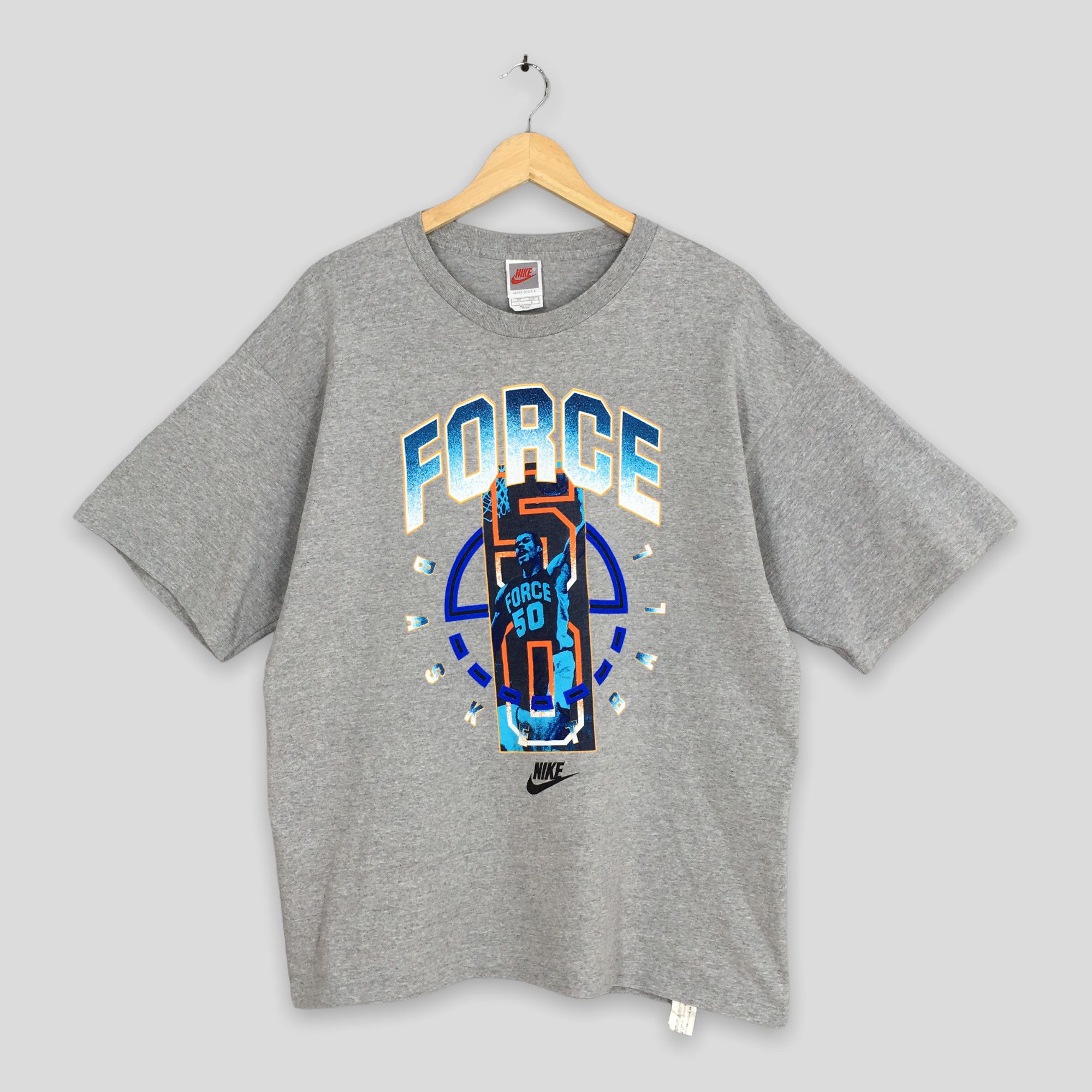 NBA × Nike × Vintage Vintage 90's Nike Force Nba Basketball T shirt Large Size US L / EU 52-54 / 3 - 1 Thumbnail