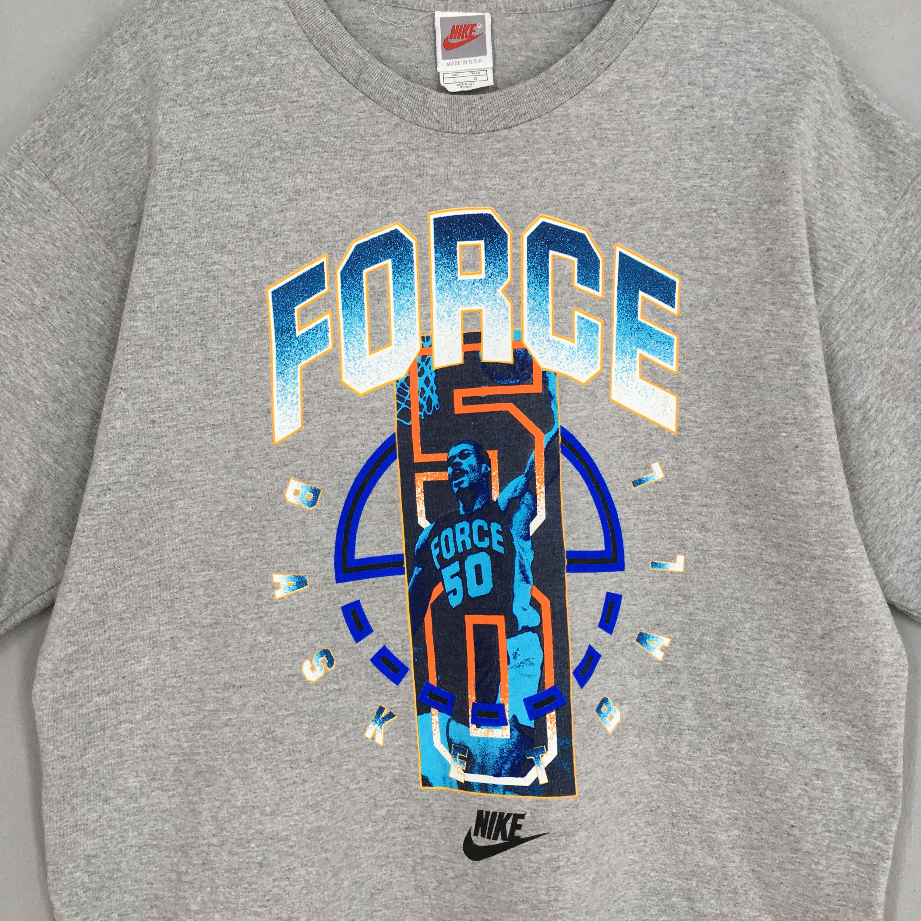 NBA × Nike × Vintage Vintage 90's Nike Force Nba Basketball T shirt Large Size US L / EU 52-54 / 3 - 2 Thumbnail