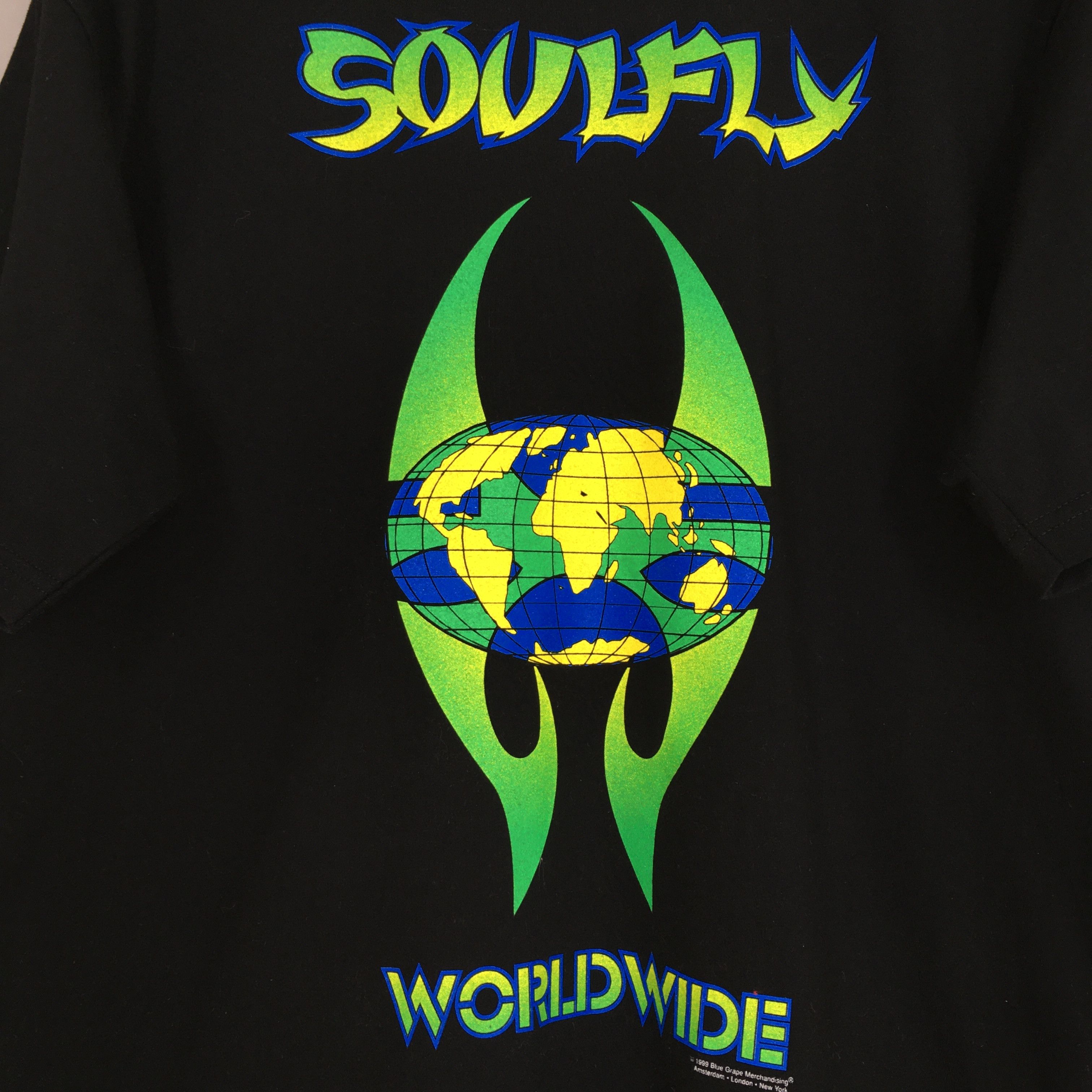 Band Tees × Vintage Vintage 1999 Soulfly Worldwide Tour T shirt XLarge Size US XL / EU 56 / 4 - 2 Thumbnail