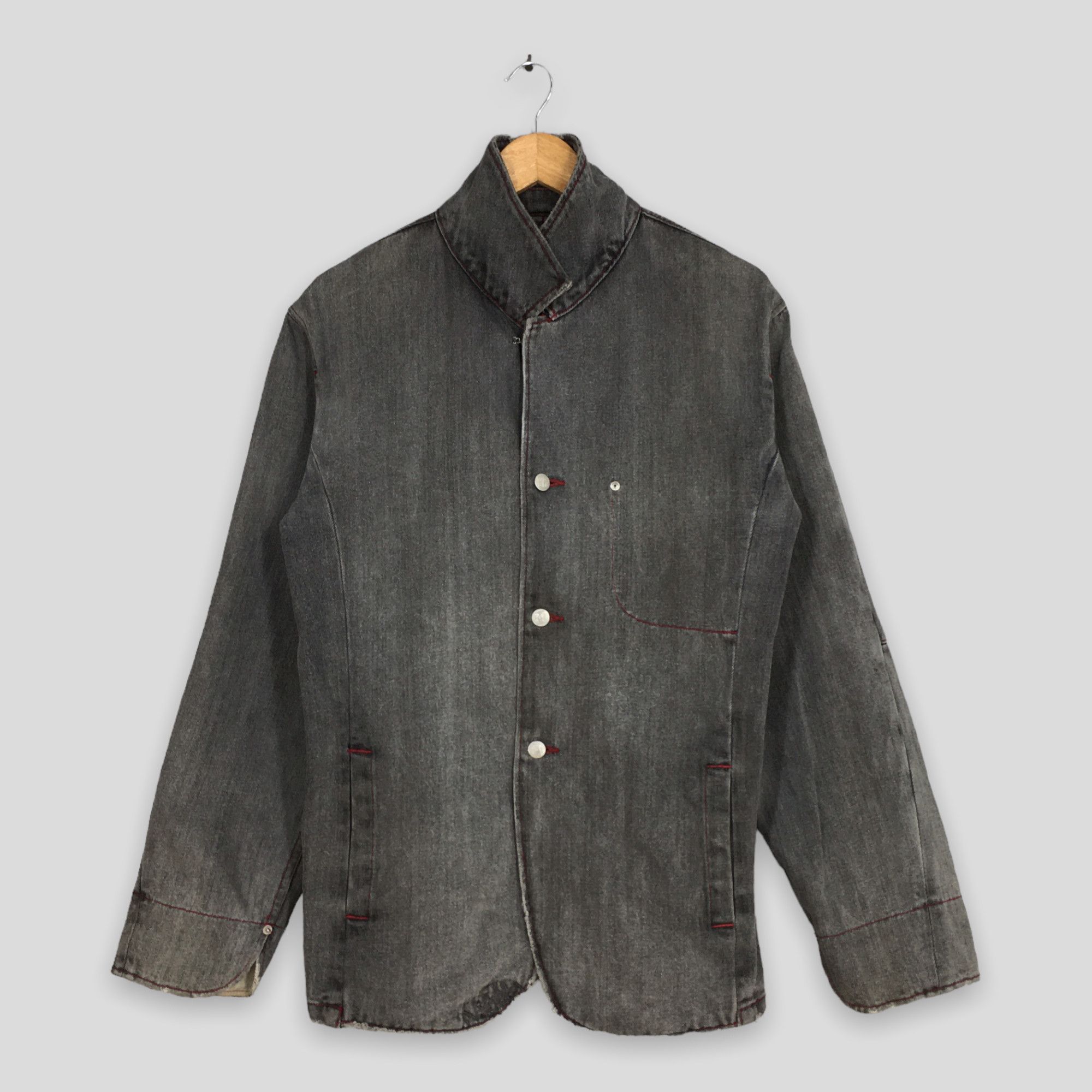 image of Denim Jacket x Vintage 1980S Frenchwork Black Jeans Jacket Labour Large, Men's