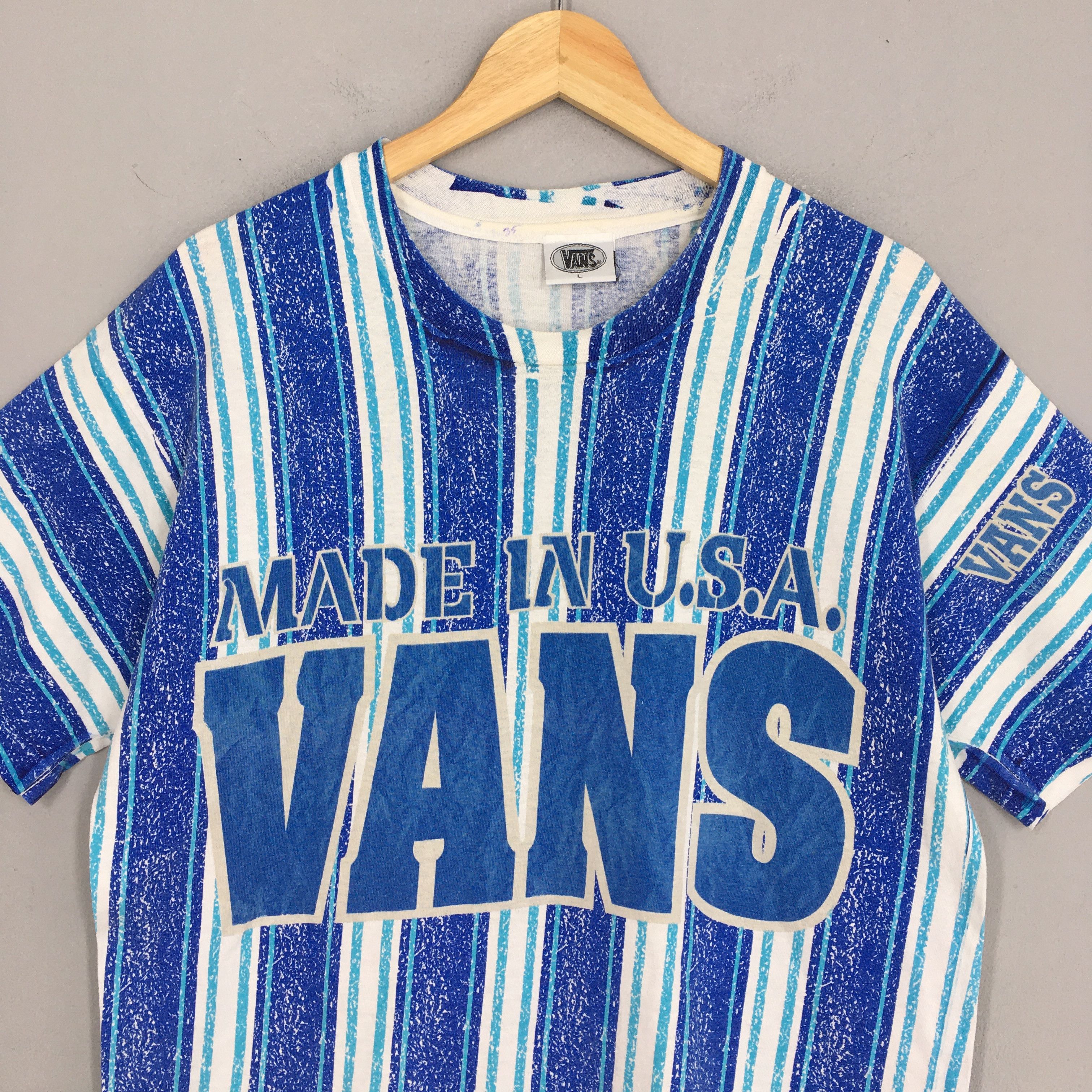 Vans × Vintage Vintage Vans Usa Stripes T shirt Medium Size US M / EU 48-50 / 2 - 2 Thumbnail