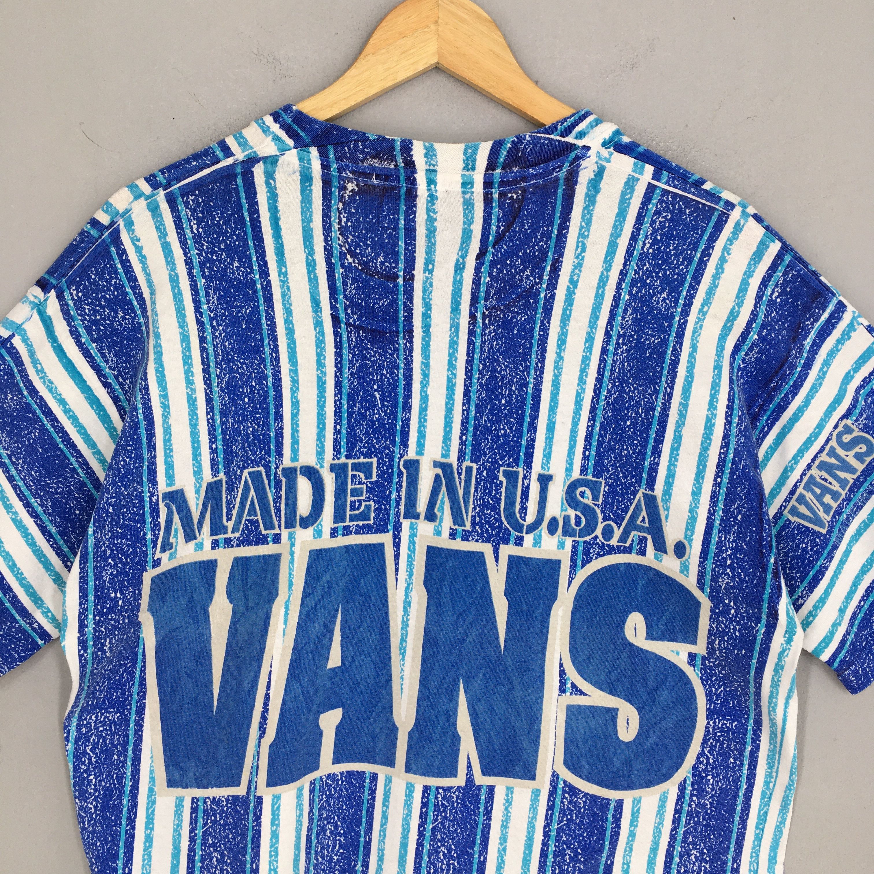 Vans × Vintage Vintage Vans Usa Stripes T shirt Medium Size US M / EU 48-50 / 2 - 8 Thumbnail