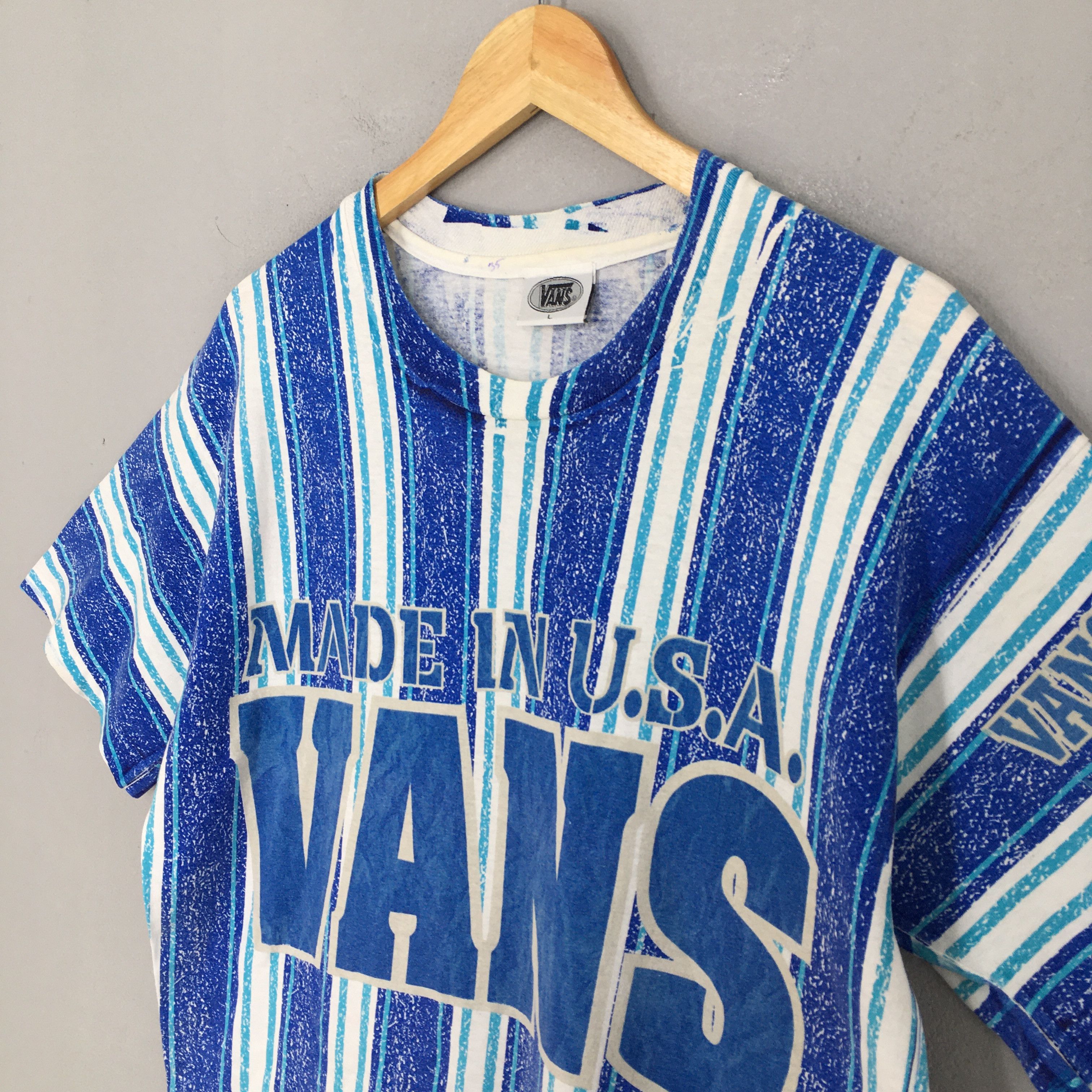 Vans × Vintage Vintage Vans Usa Stripes T shirt Medium Size US M / EU 48-50 / 2 - 5 Thumbnail